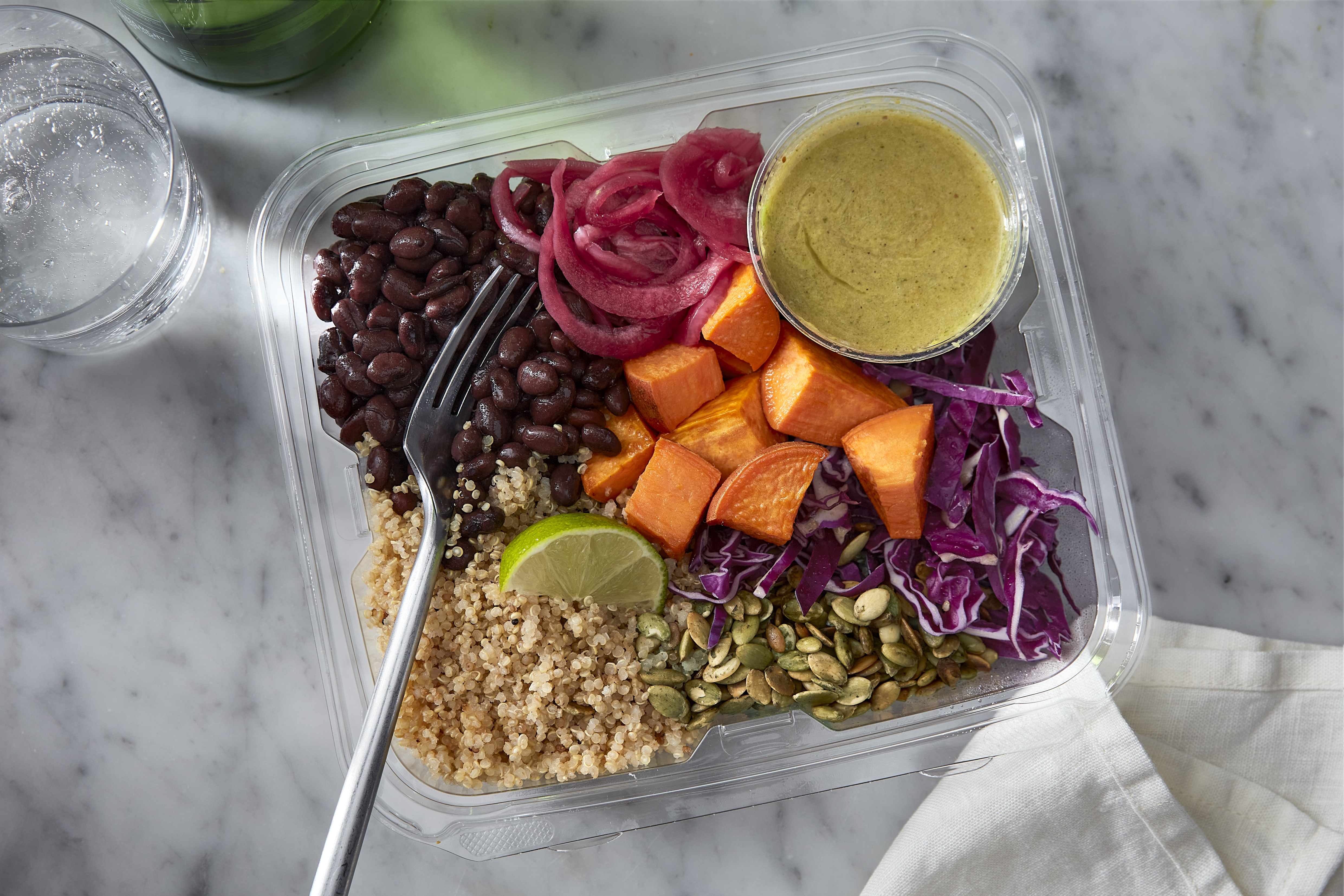 Black Bean Quinoa Bowl with Sweet Potatoes & CilantroLime Vinaigrette