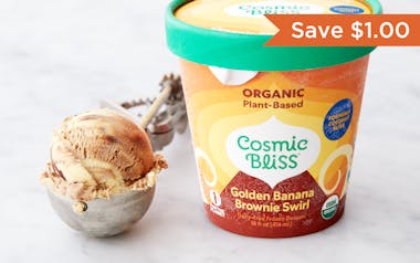 Organic Golden Banana Brownie Swirl Vegan Ice Cream