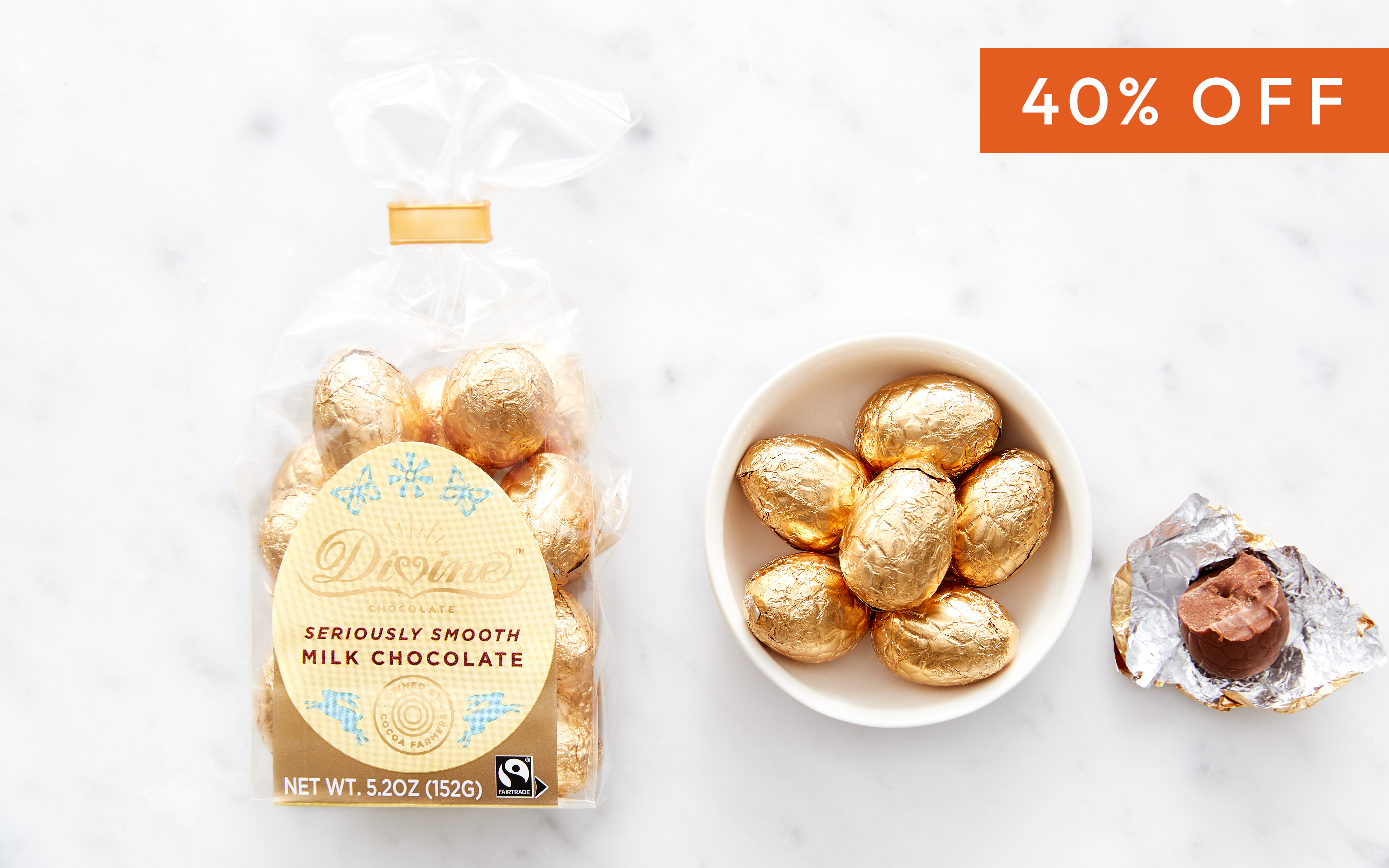 Mini Milk Chocolate Easter Eggs 5.2 oz Divine Chocolate Good Eggs