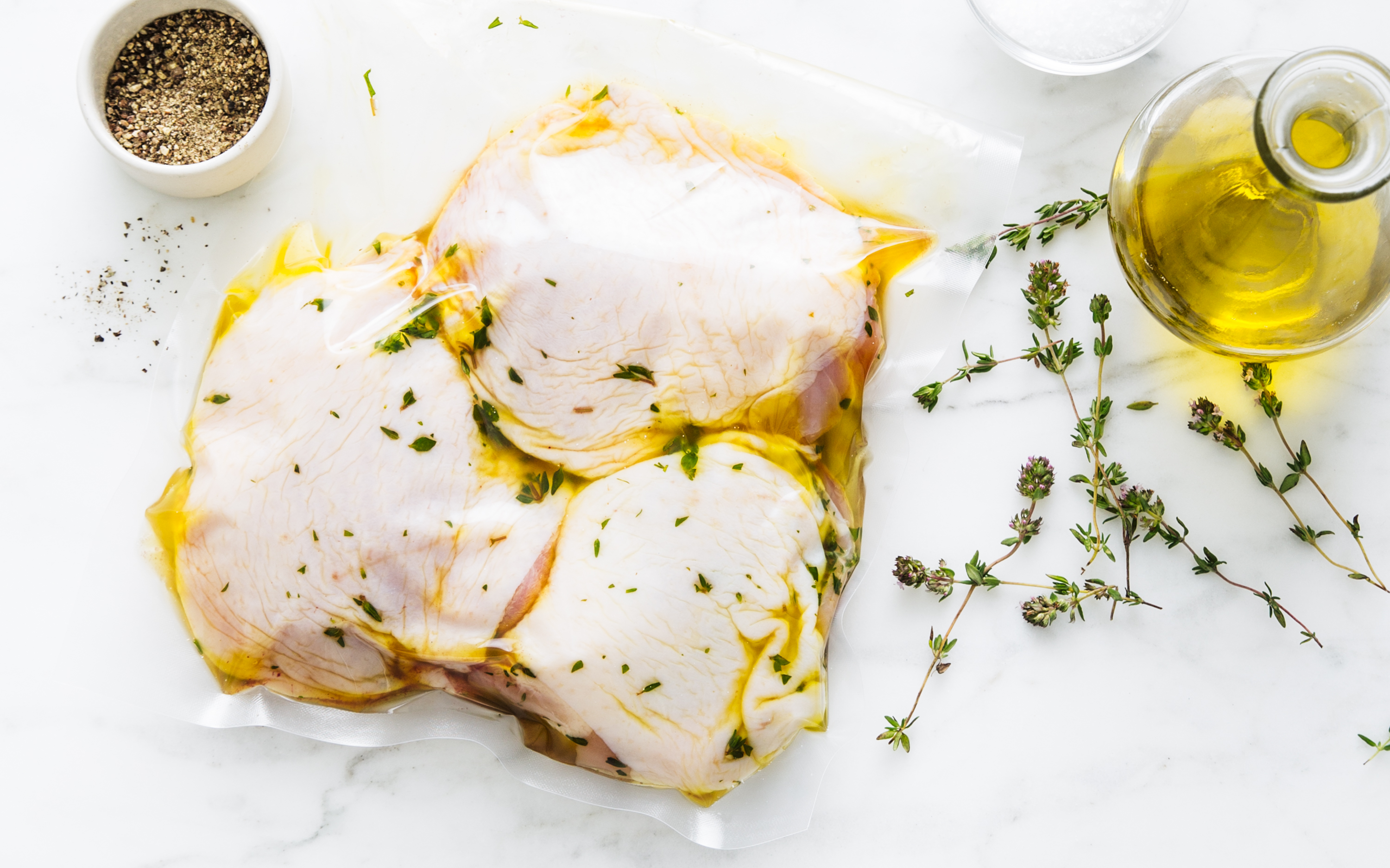 GarlicThyme Marinated Chicken Thighs 1 lb Good Eggs Kitchen Good Eggs