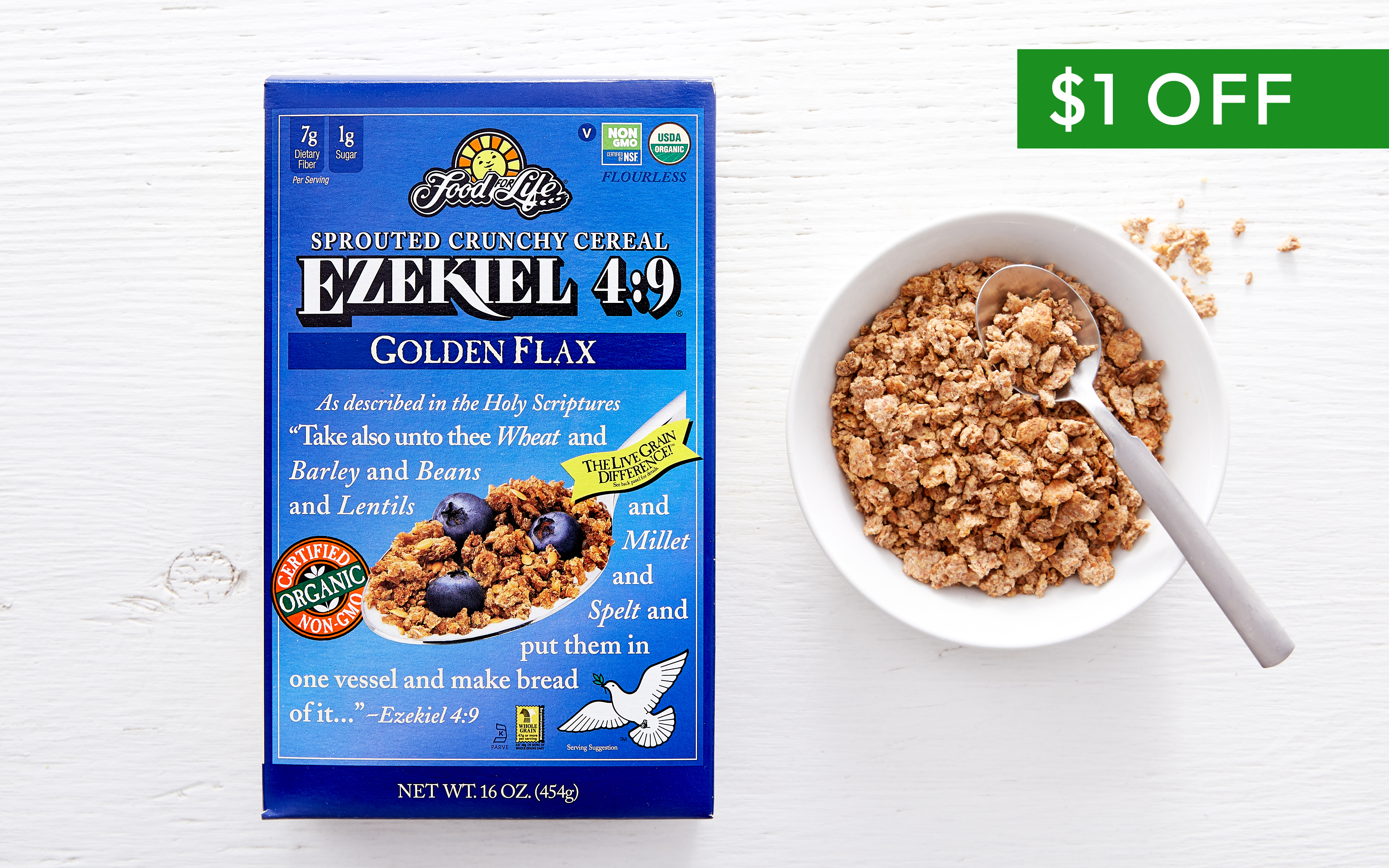 Ezekiel 49 Golden Flax Sprouted Whole Grain Cereal 16 oz Ezekiel 4