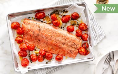 One-Pan Salmon with Blistered Cherry Tomatoes
