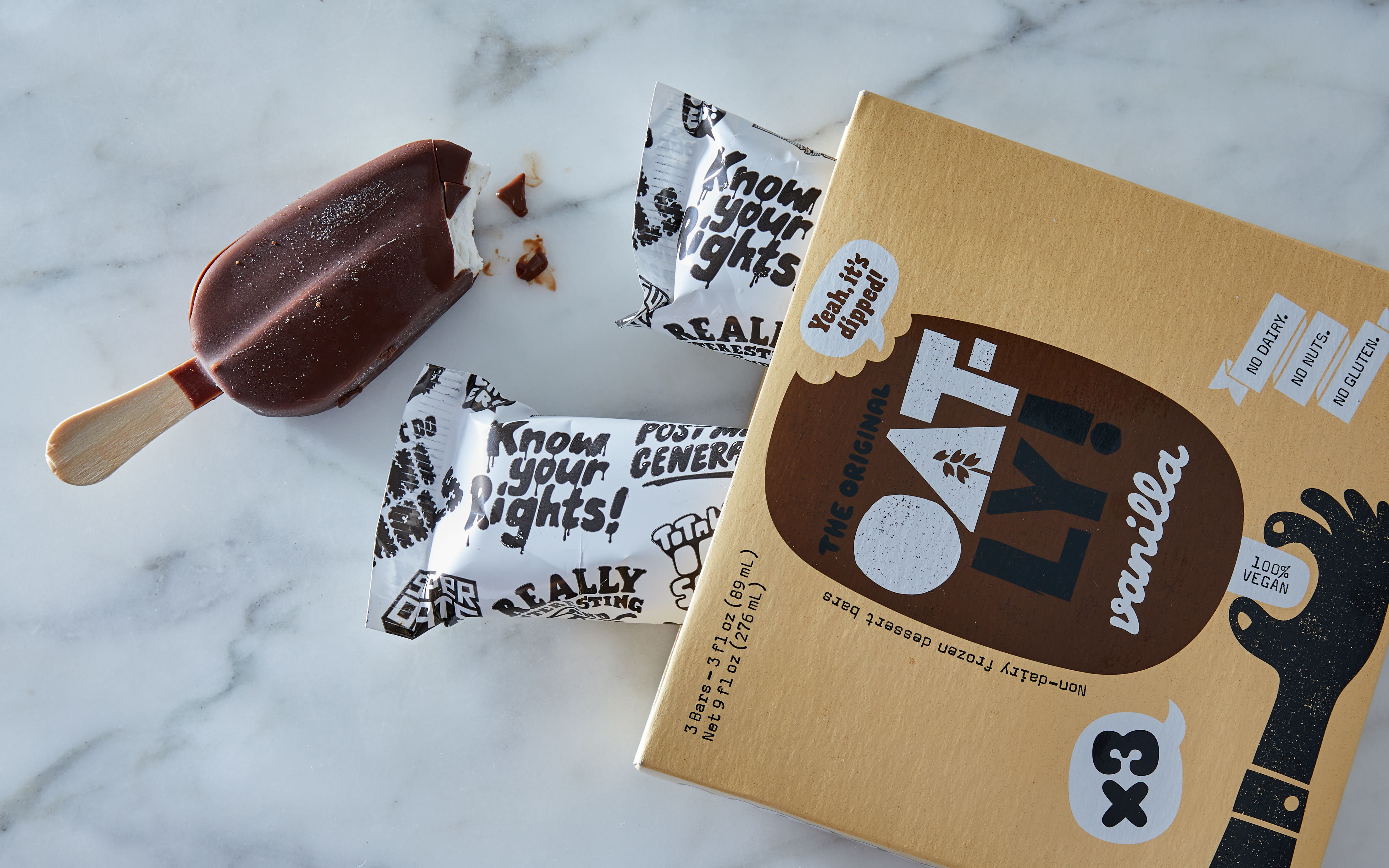 NonDairy Vanilla Ice Cream Bar 3 count Oatly Good Eggs
