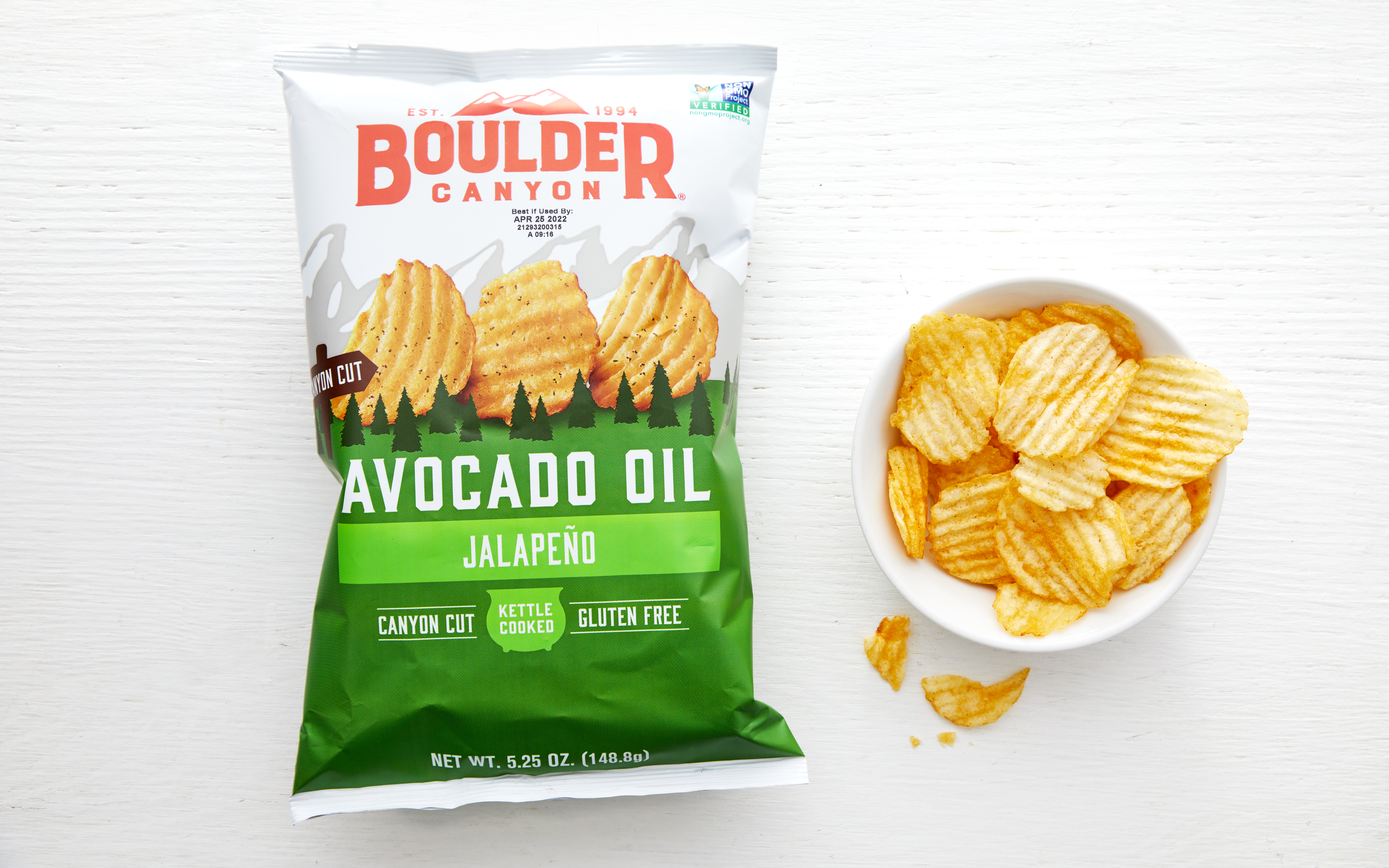Jalapeno Avocado Oil Potato Chips 5.25 oz Boulder Canyon Good Eggs
