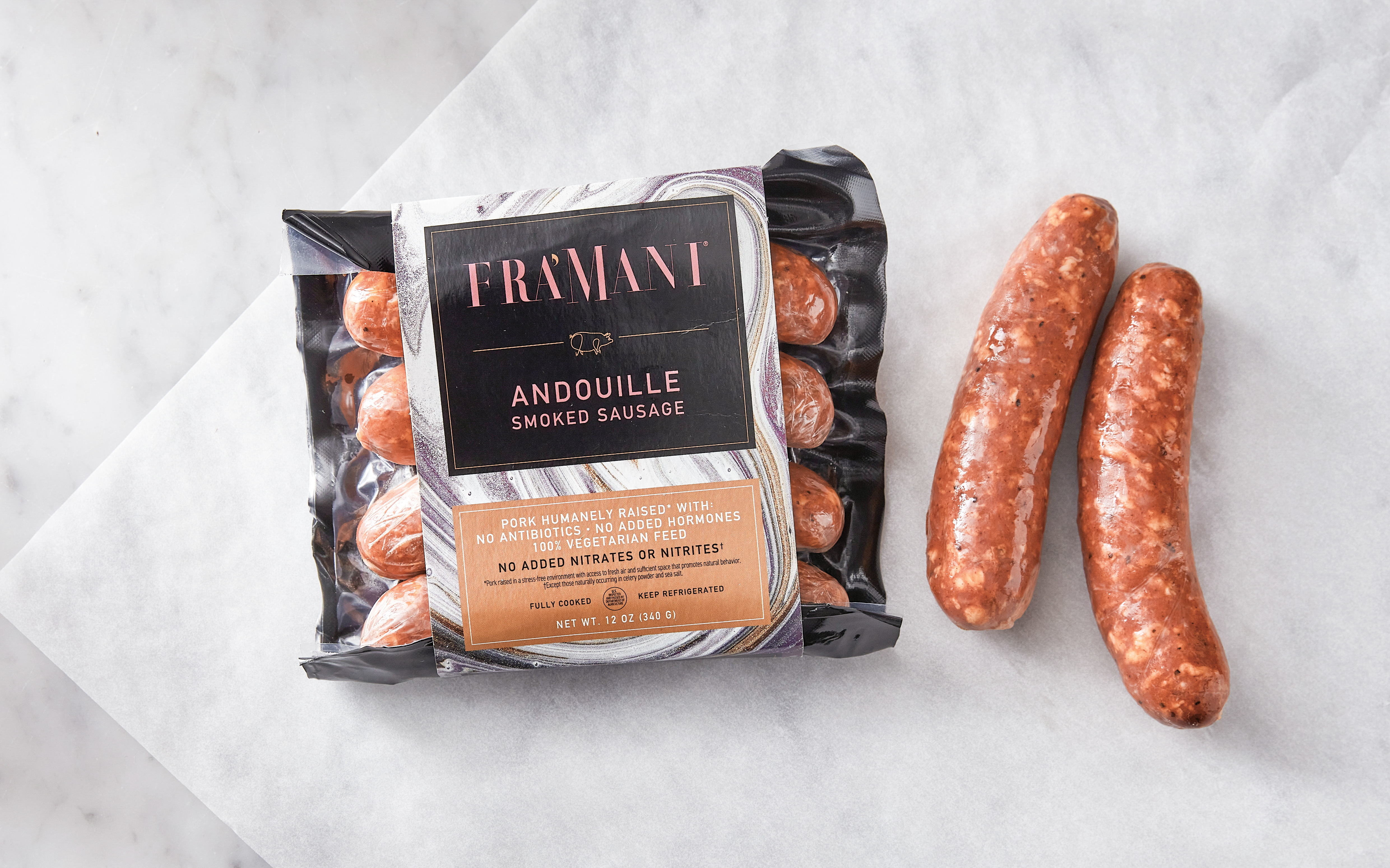 Andouille Smoked Sausage 12 oz Fra' Mani Handcrafted Foods Good Eggs