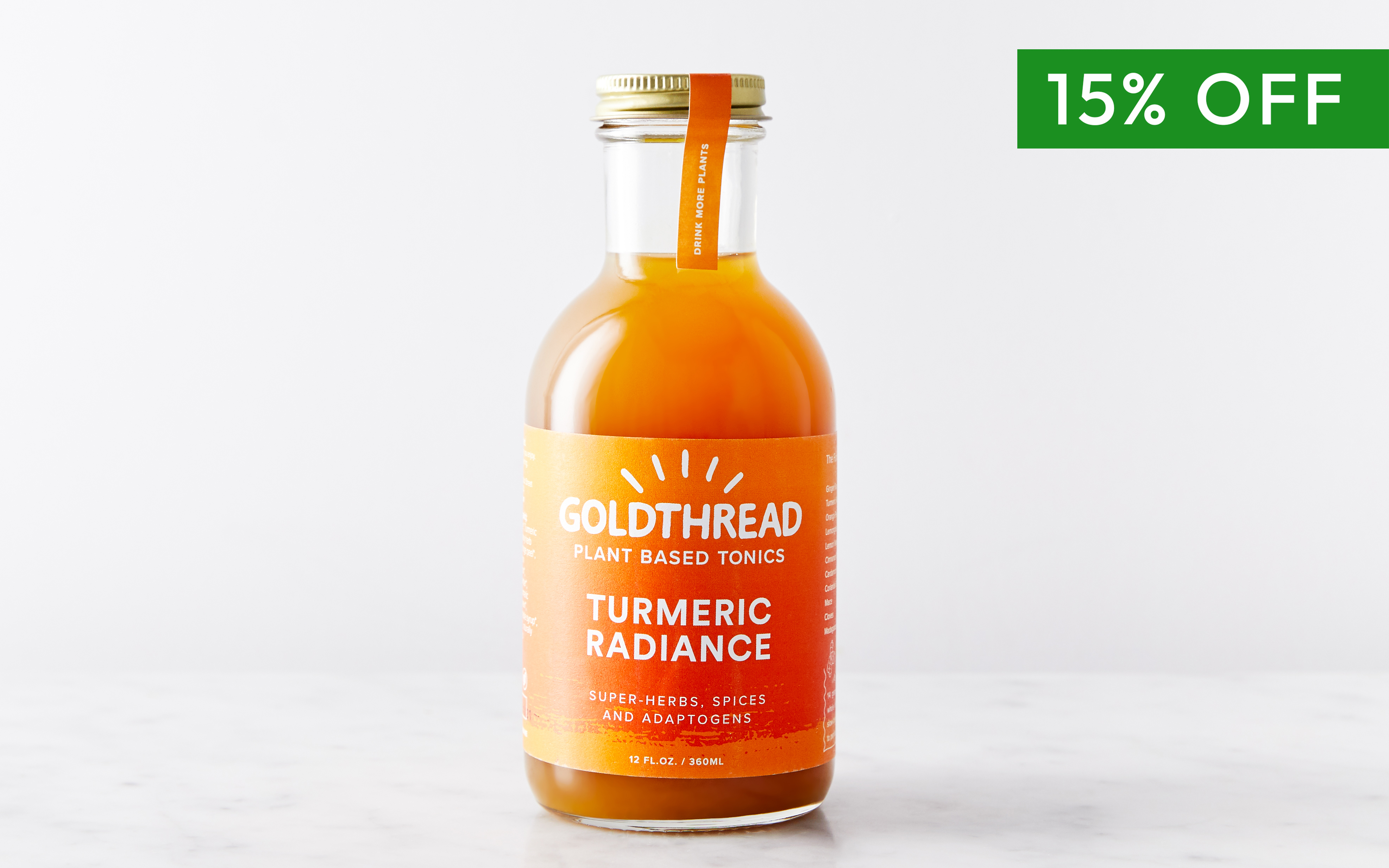 Turmeric Radiance PlantBased Tonic 12 fl oz Goldthread Good Eggs