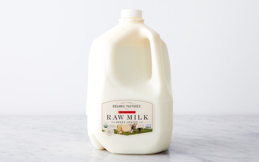 Whole Raw Milk, 1 gallon, Organic Pastures Dairy Company