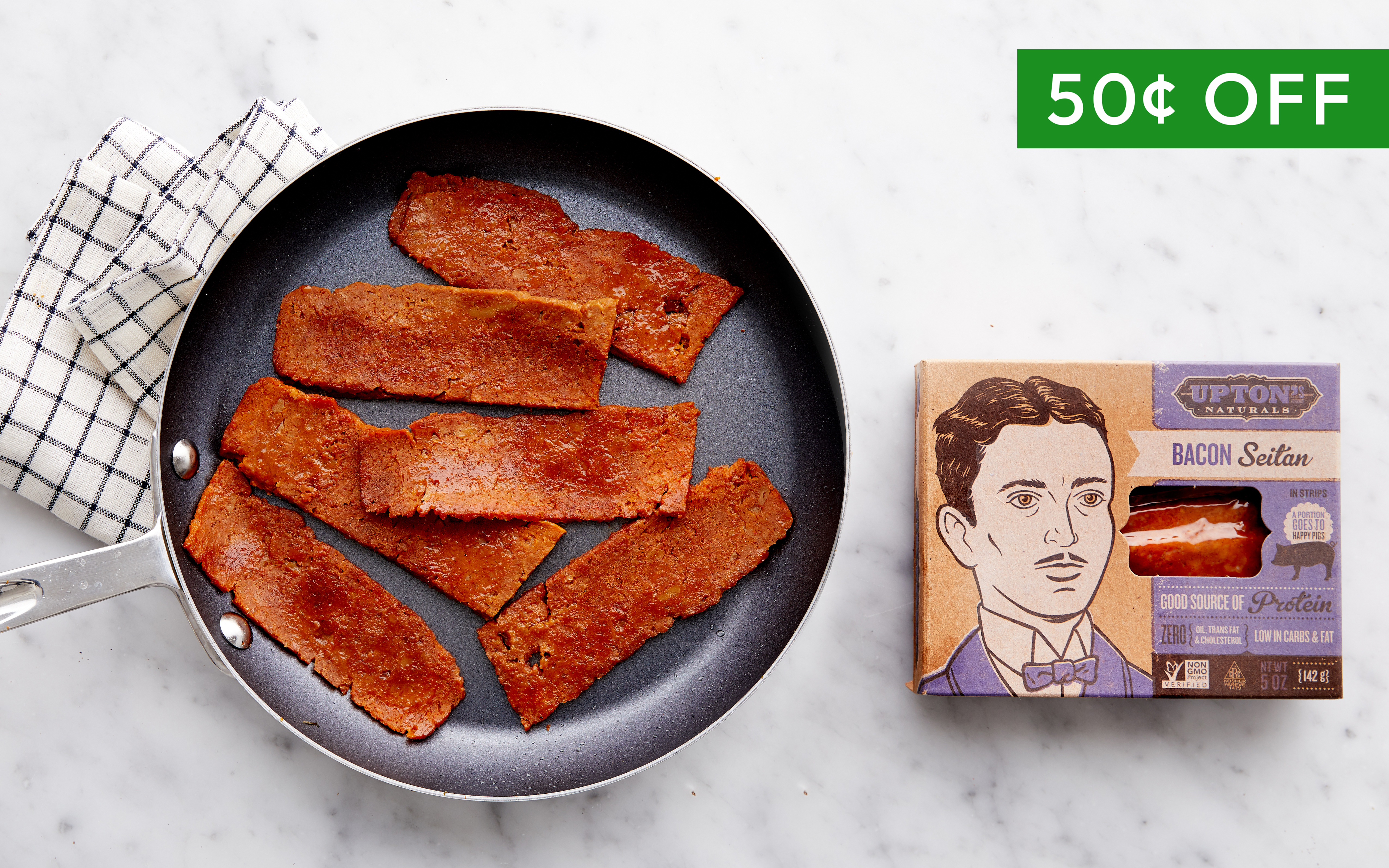 Bacon Seitan 5 oz Upton's Naturals Good Eggs