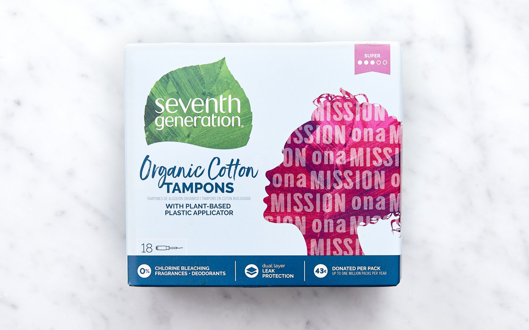 Organic Tampons with Applicator Super 18 count Seventh Generation