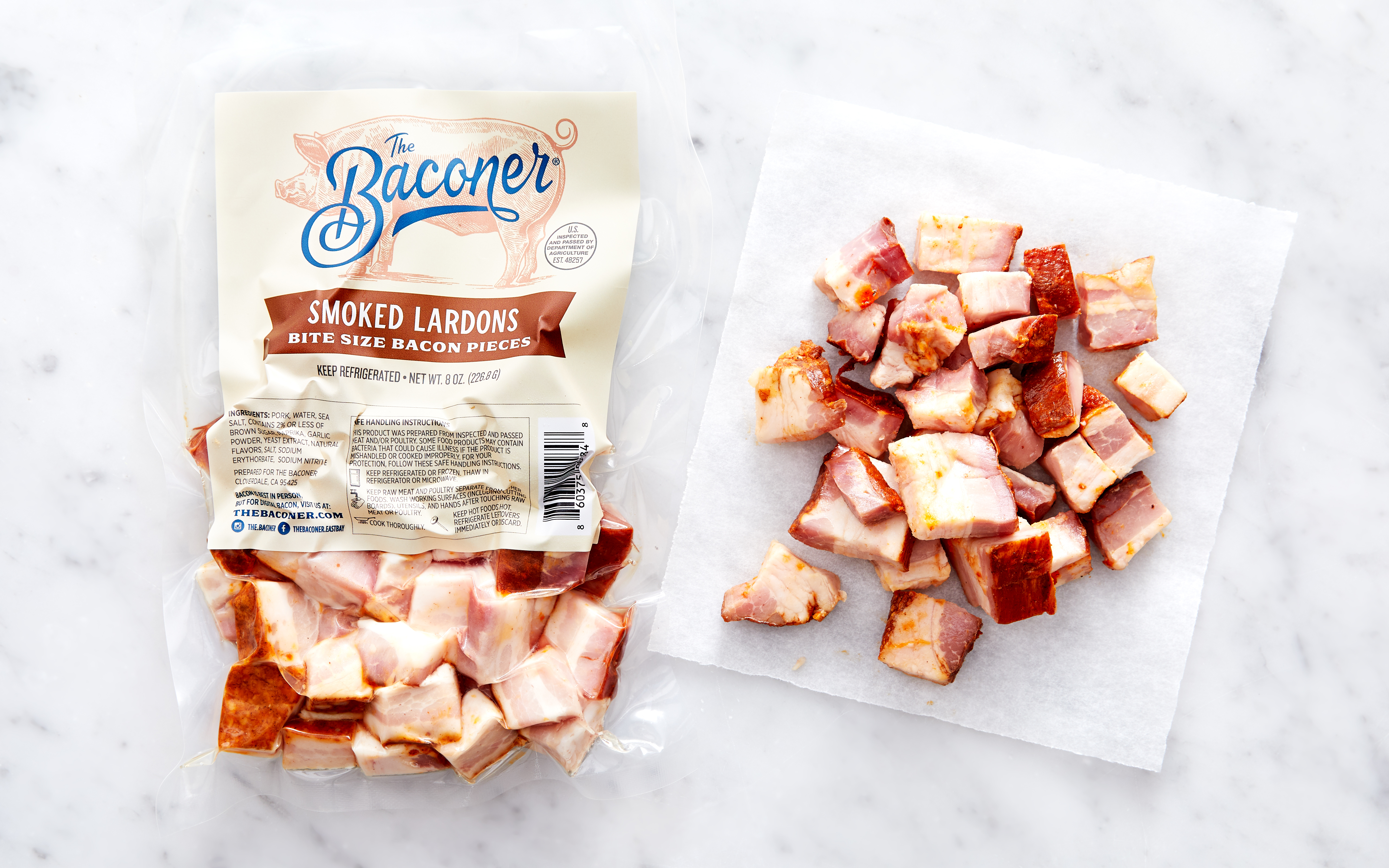 Smoky Paprika Lardons (Frozen) 8 oz The Baconer Good Eggs