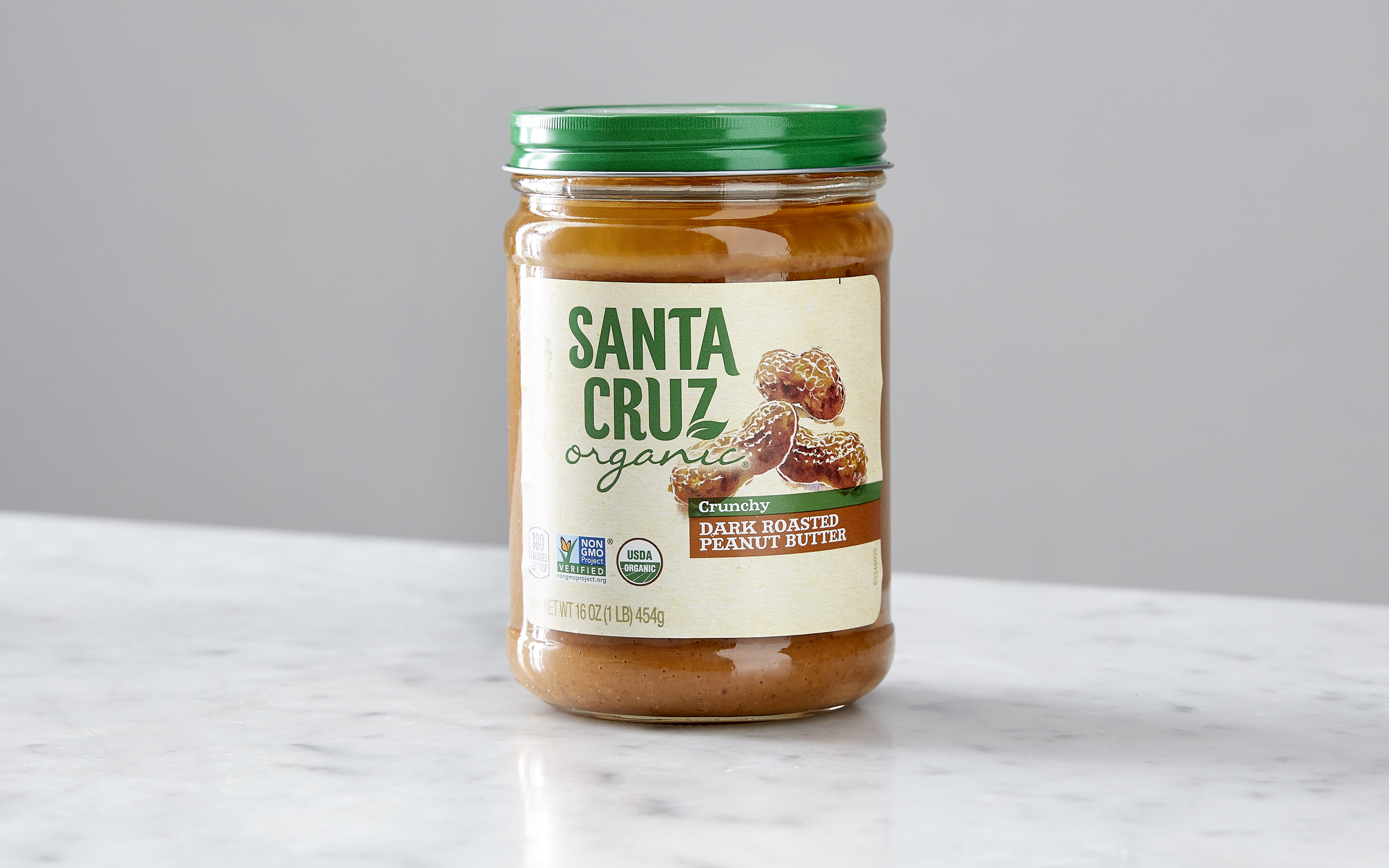 Organic Dark Roasted Crunchy Peanut Butter 16 oz Santa Cruz