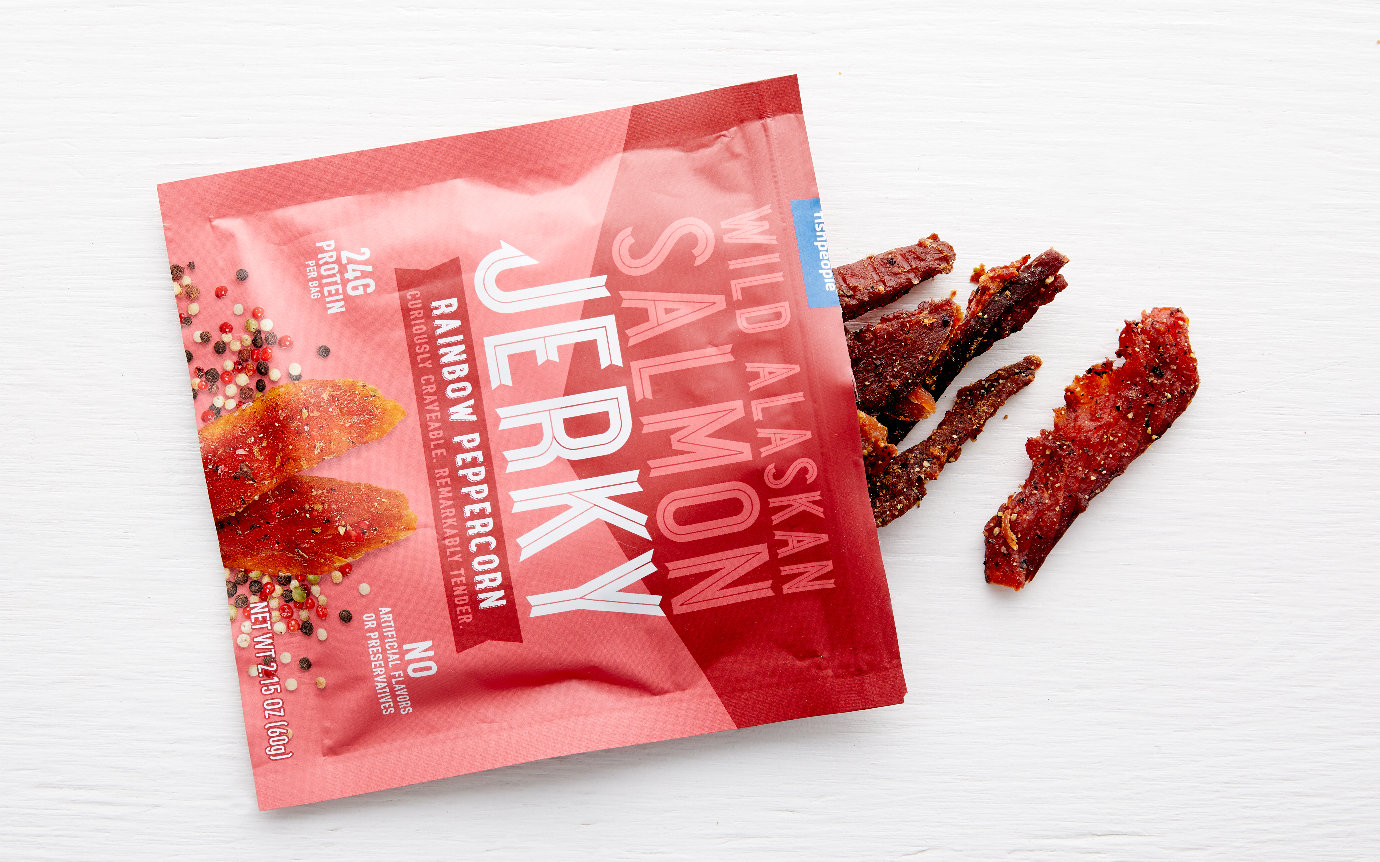 Rainbow Peppercorn Wild Alaskan Salmon Jerky Fishpeople SF Bay