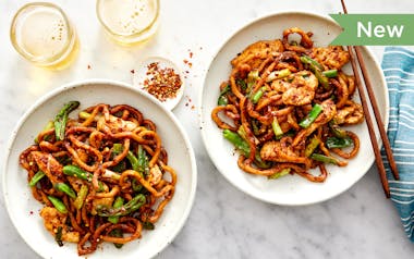 Udon Noodle Stir-Fry with Chicken & Shishitos 