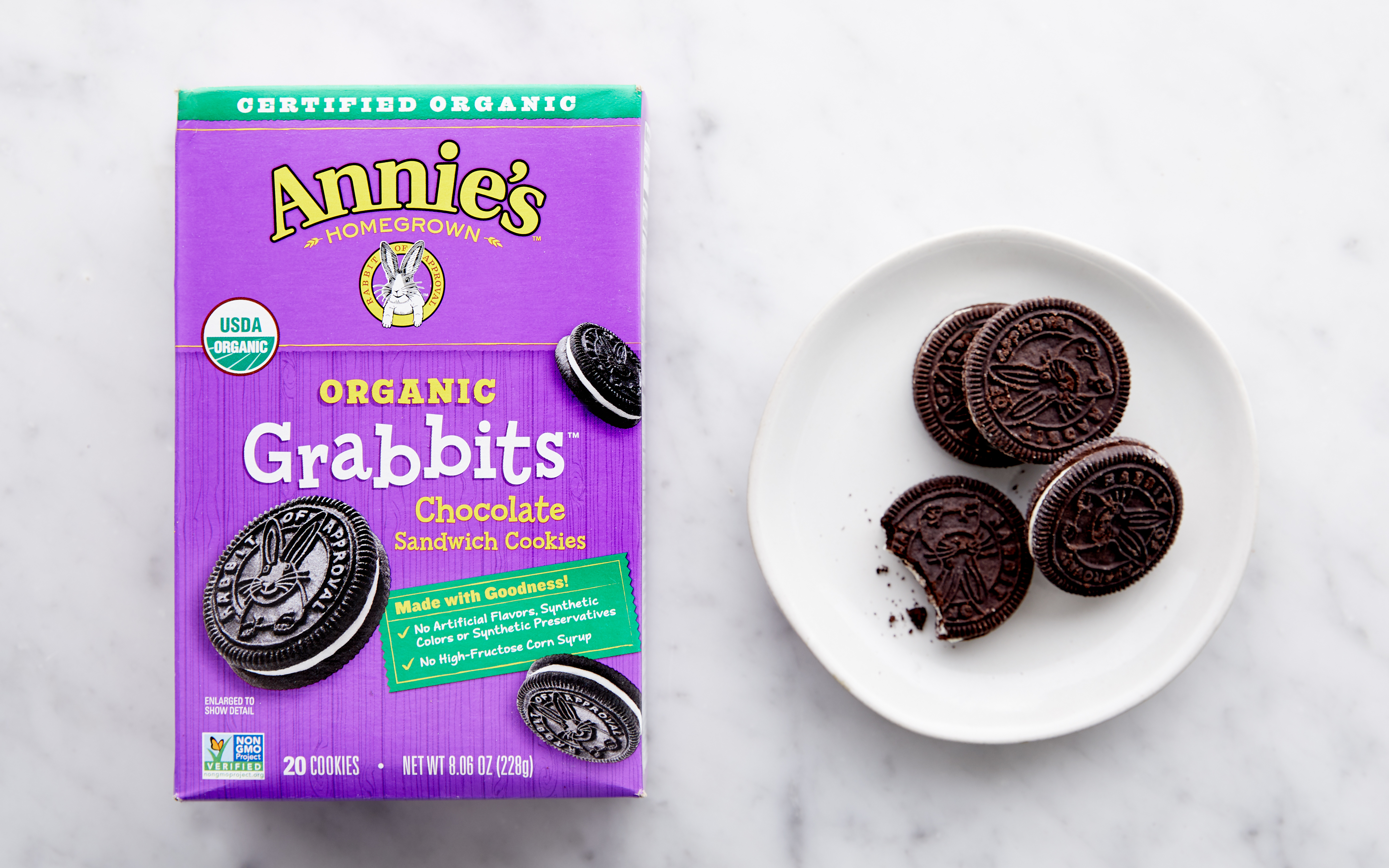 Organic Grabbits Chocolate Sandwich Cookies 20 count Annie's