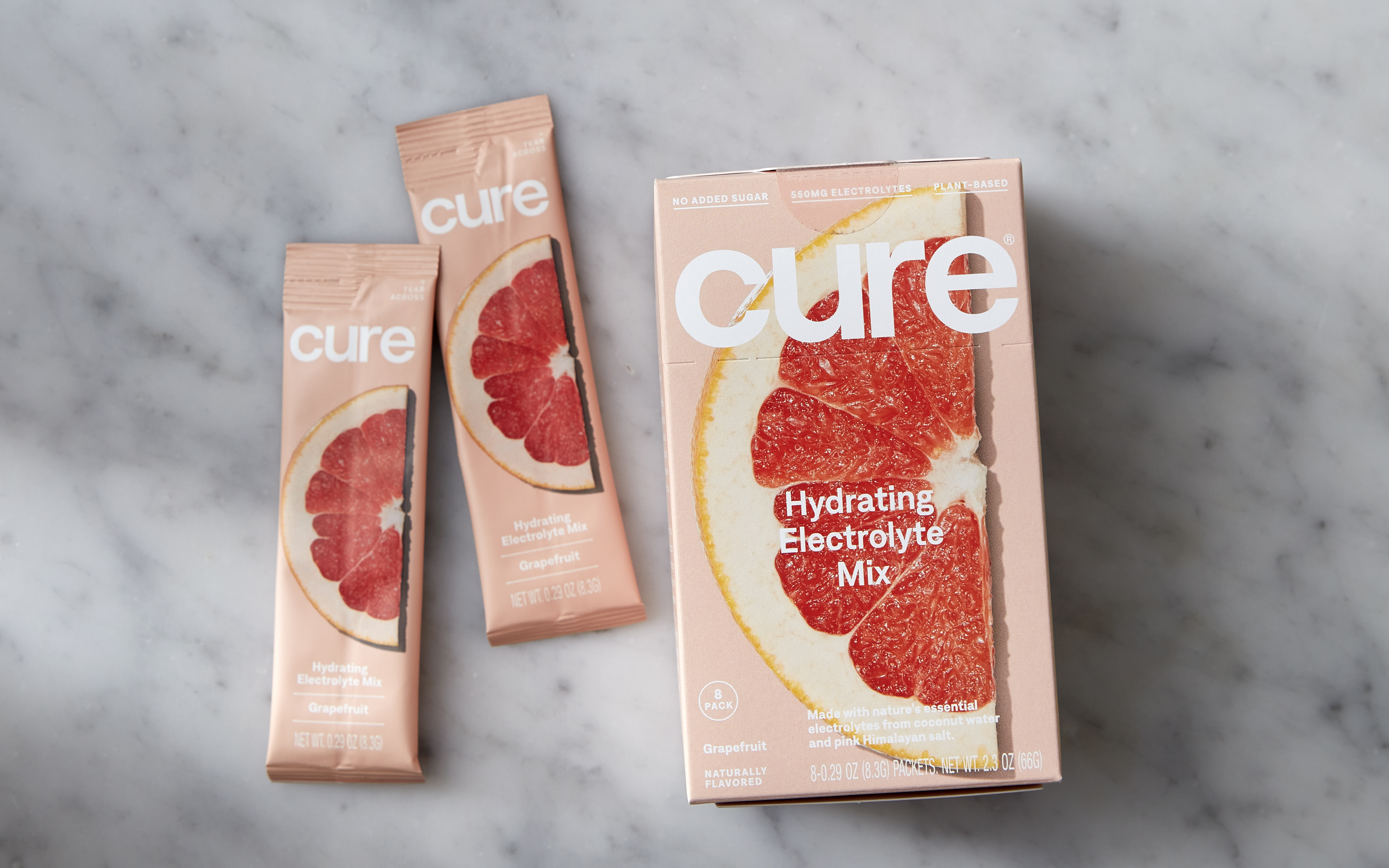 Grapefruit Hydrating Electrolyte Mix 8 count Cure Hydration Good Eggs