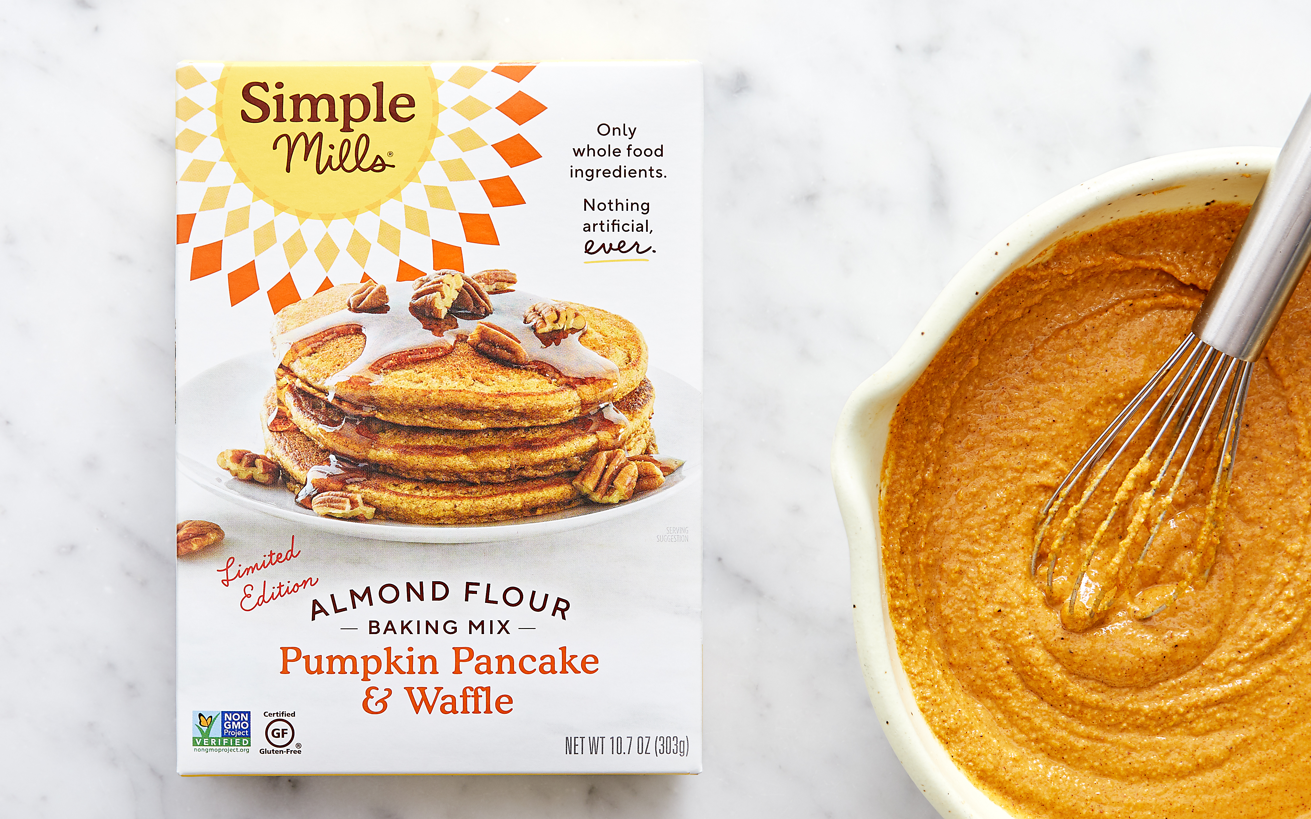 Almond Flour Pumpkin Pancake & Waffle Mix 10.7 oz Simple Mills