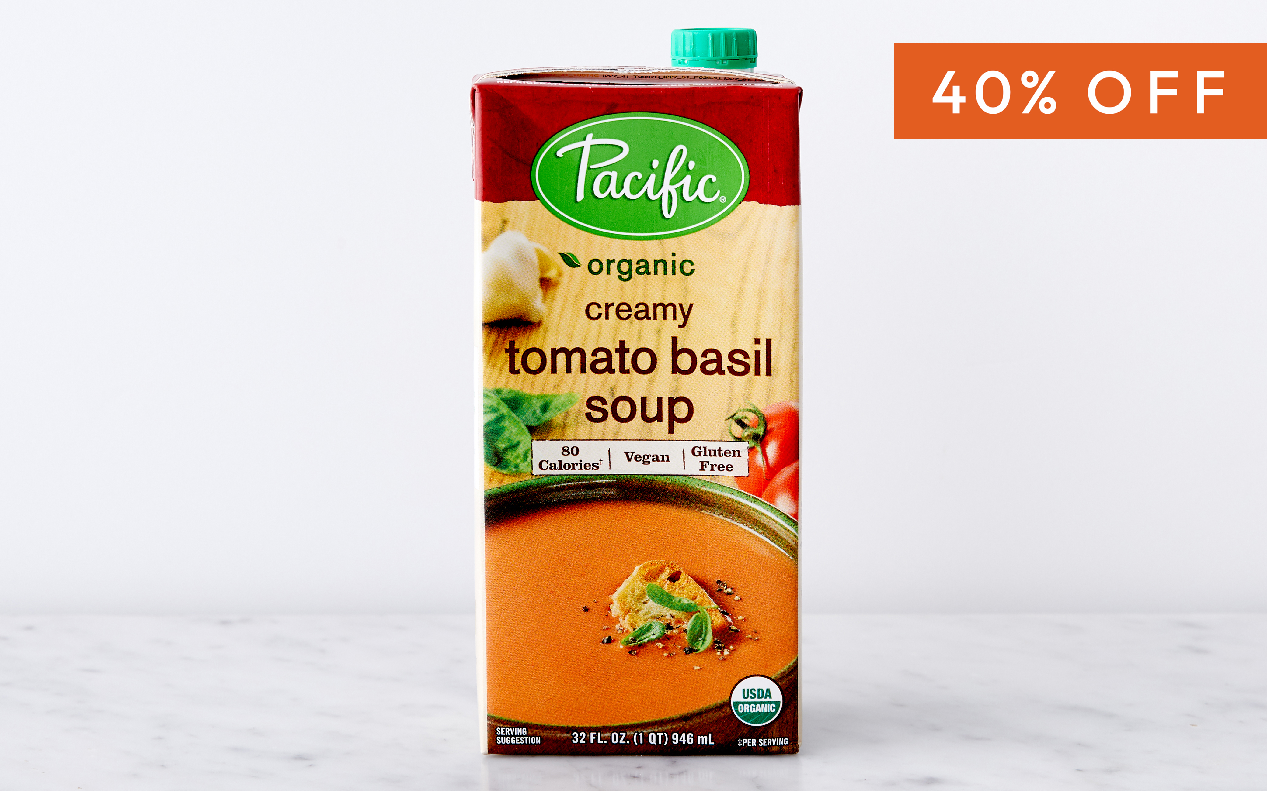 Organic Creamy Tomato Basil Soup 32 fl oz Pacific Foods Good