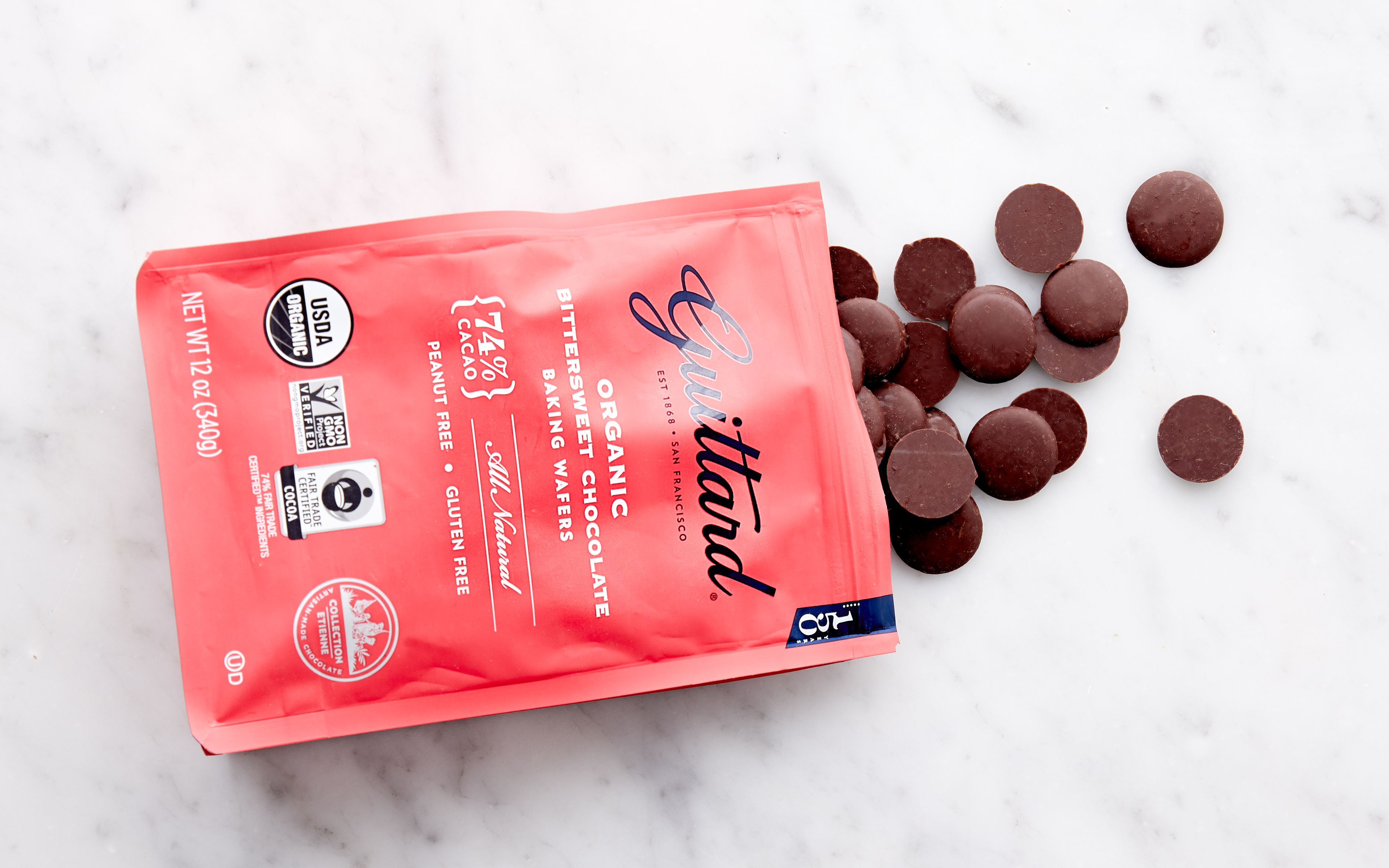 Organic Bittersweet Chocolate Baking Wafers 12 oz Guittard