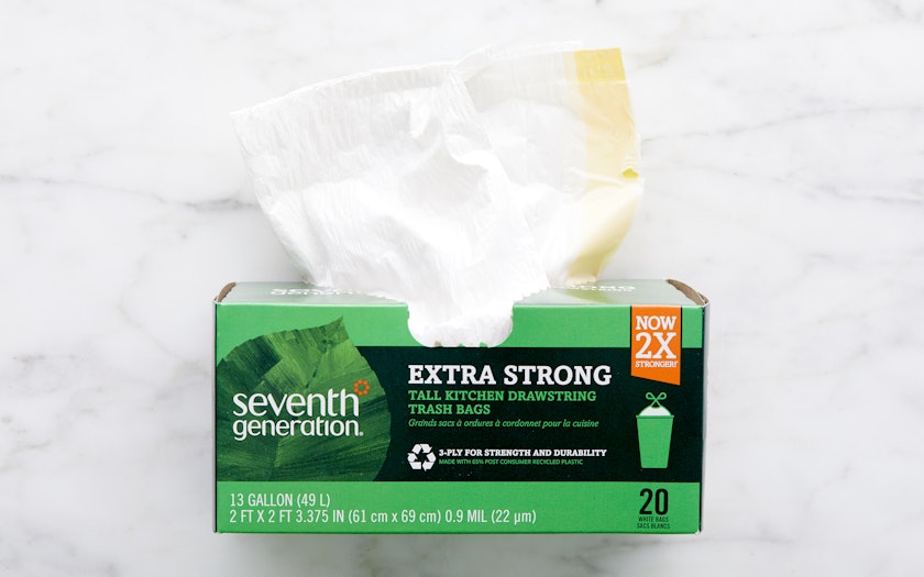 Seventh Generation Trash Bags, Kitchen Drawstring, White, Extra Strong, Tall, 13 Gallon - 20 bags