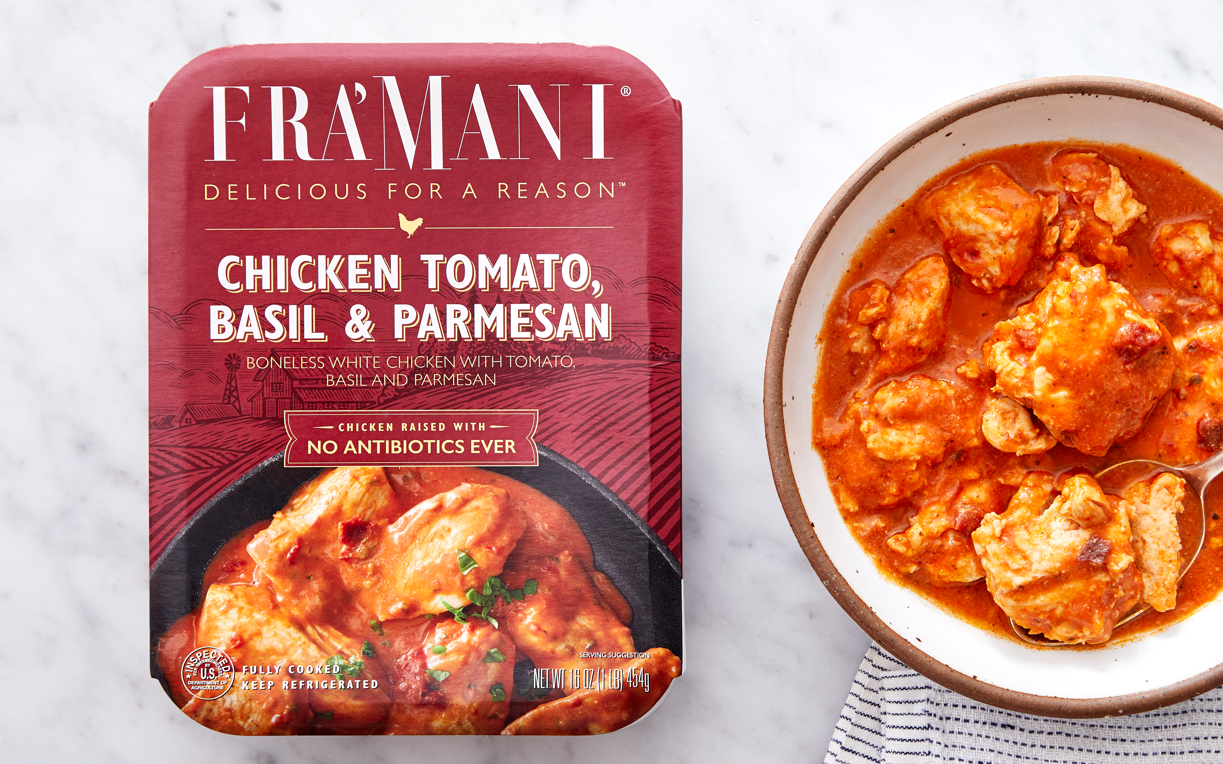 Chicken Tomato, Basil & Parmesan 16 oz Fra' Mani Handcrafted Foods