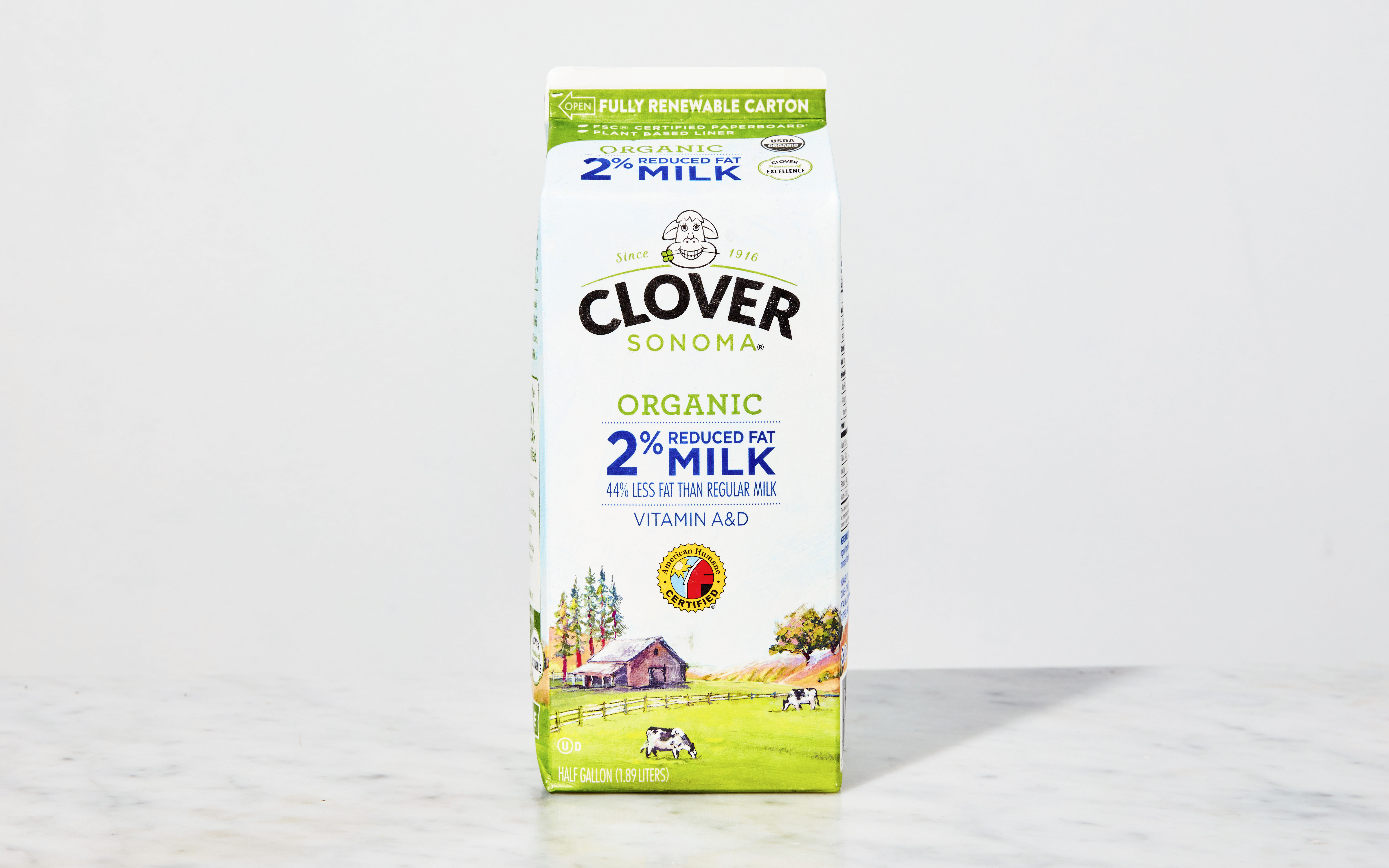 Organic 2% Reduced Fat Milk | 1 half gallon | Clover Sonoma | Good Eggs