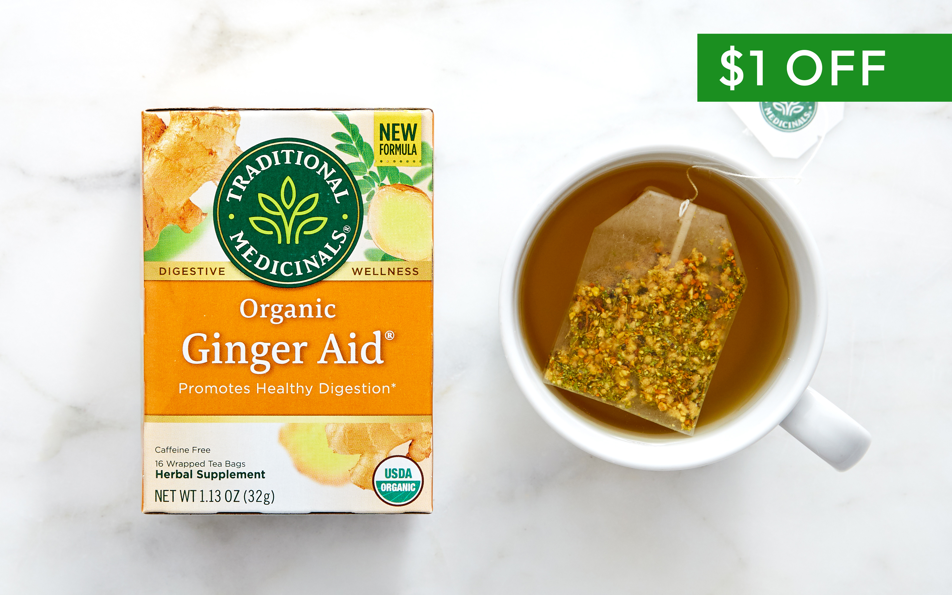 Organic Ginger Aid Tea Bags 16 count Traditional Medicinals Good Eggs