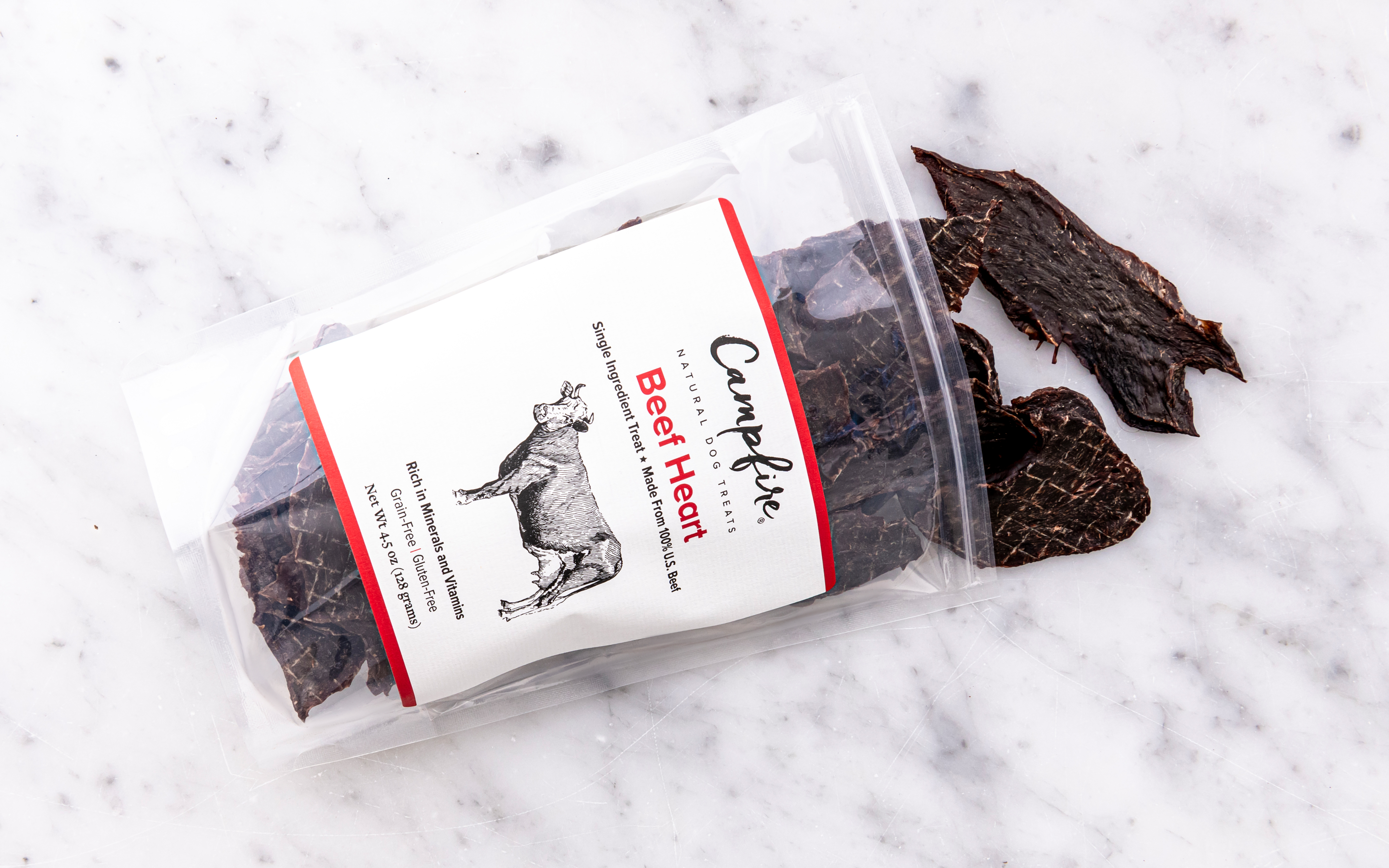 Beef Heart Natural Dog Treats 4.5 oz Campfire Treats Good Eggs