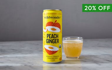 Peach Ginger Sparkling Prebiotic + Probiotic Drink