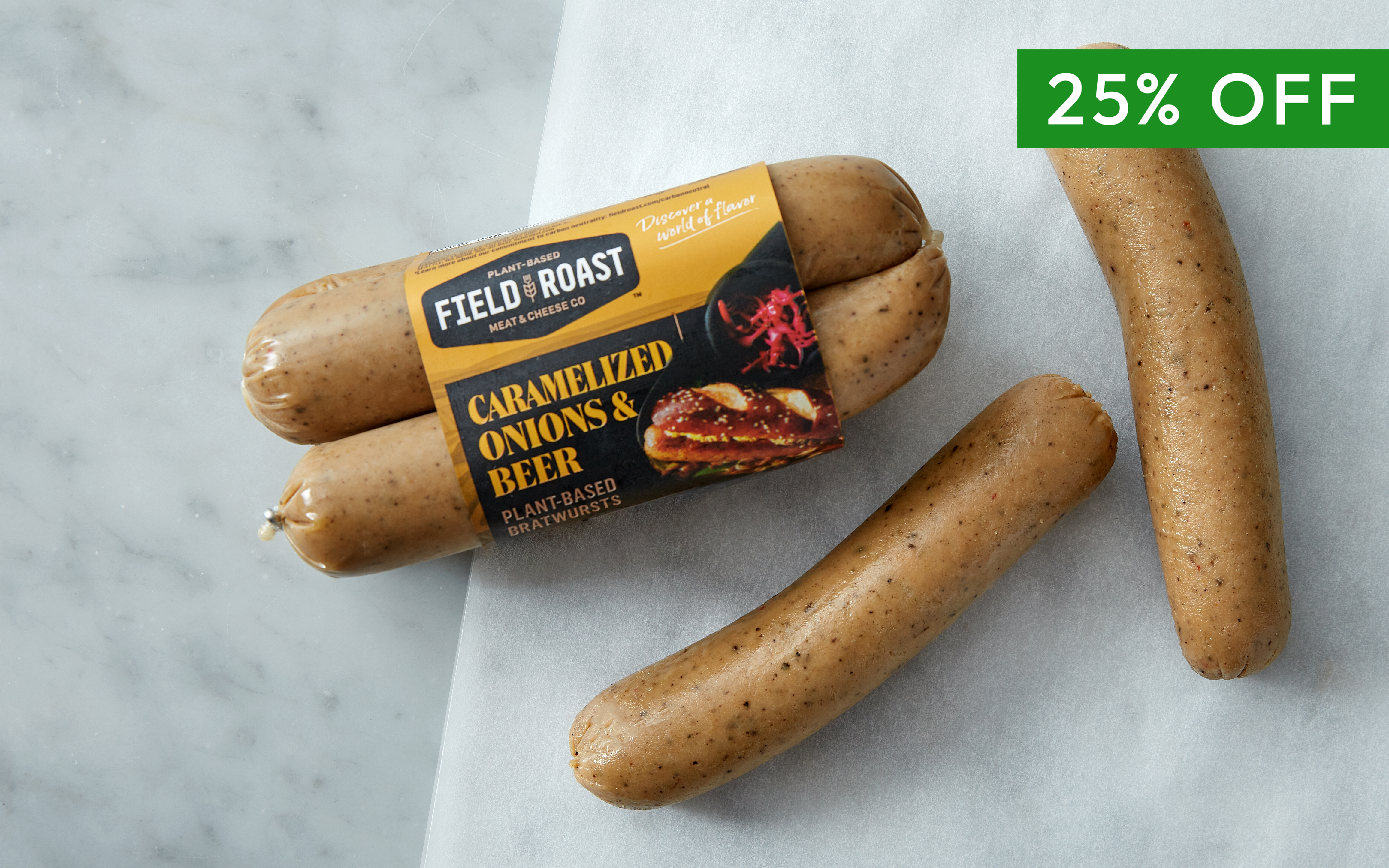 PlantBased Caramelized Onions & Beer Bratwurst 12.95 oz Field