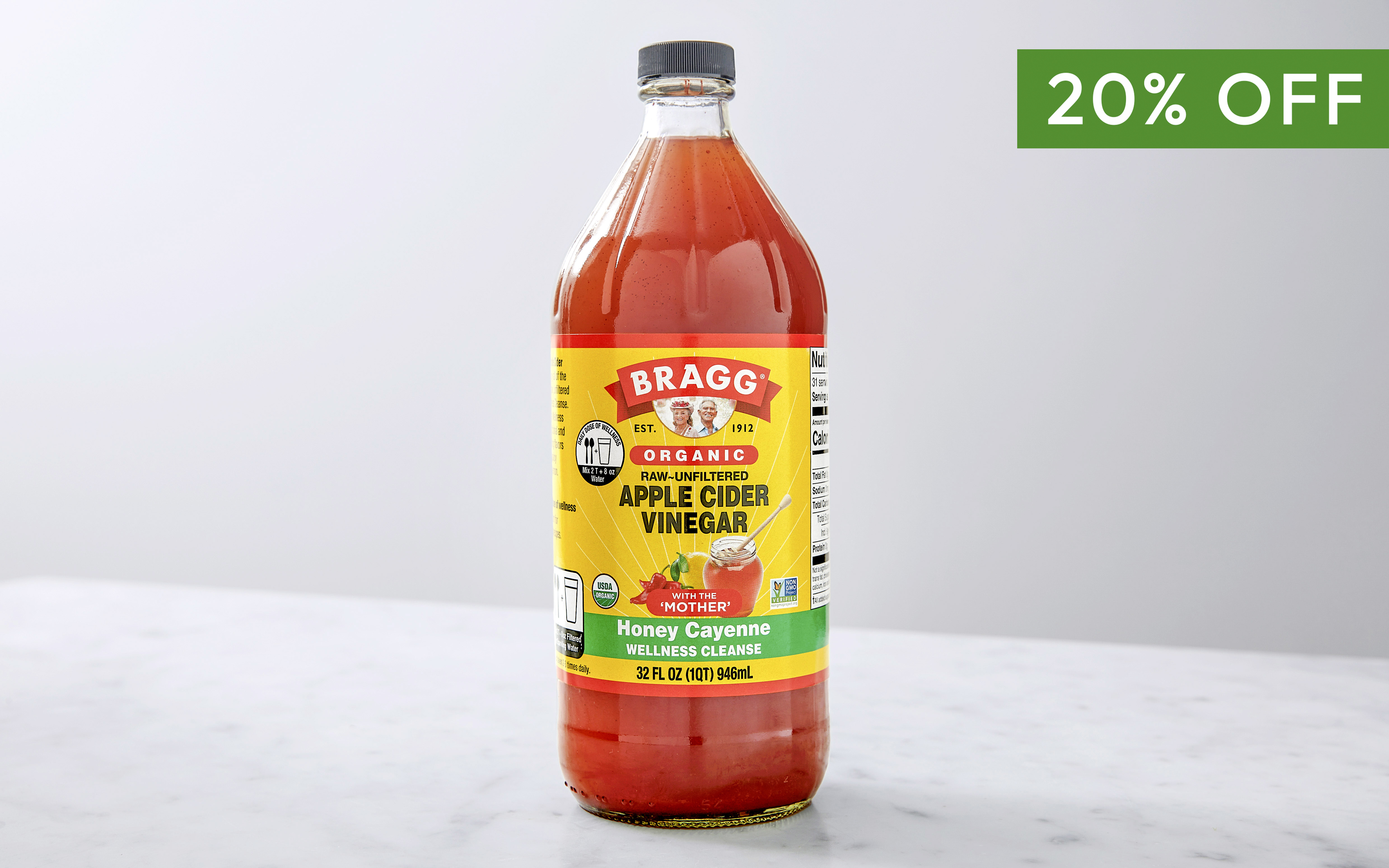 Honey Cayenne Apple Cider Vinegar Wellness Cleanse 32 oz Bragg