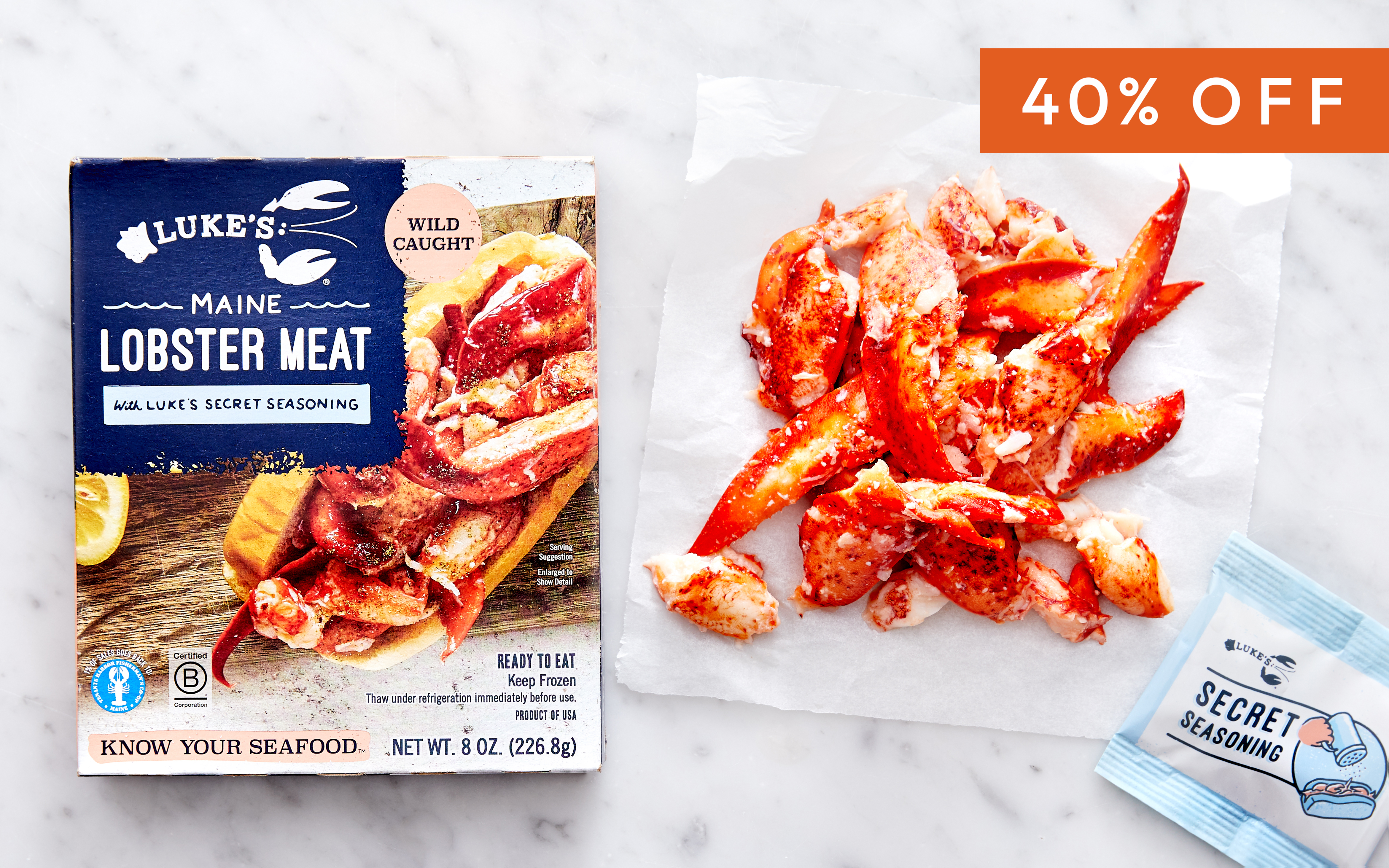 Maine Lobster Meat with Luke's Secret Seasoning 8 oz Luke's Lobster Good Eggs