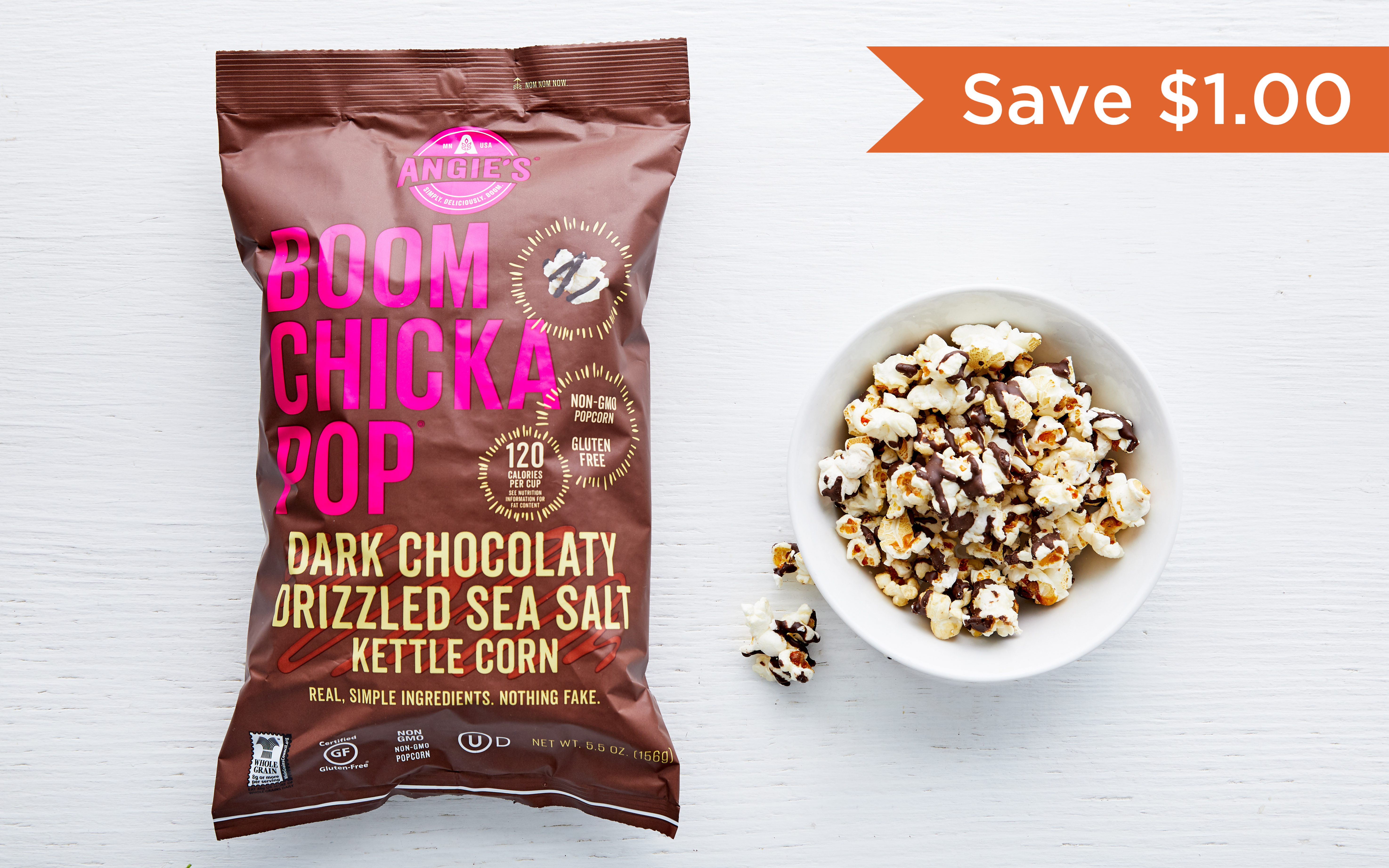 angie's dark chocolaty drizzled sea salt kettle corn