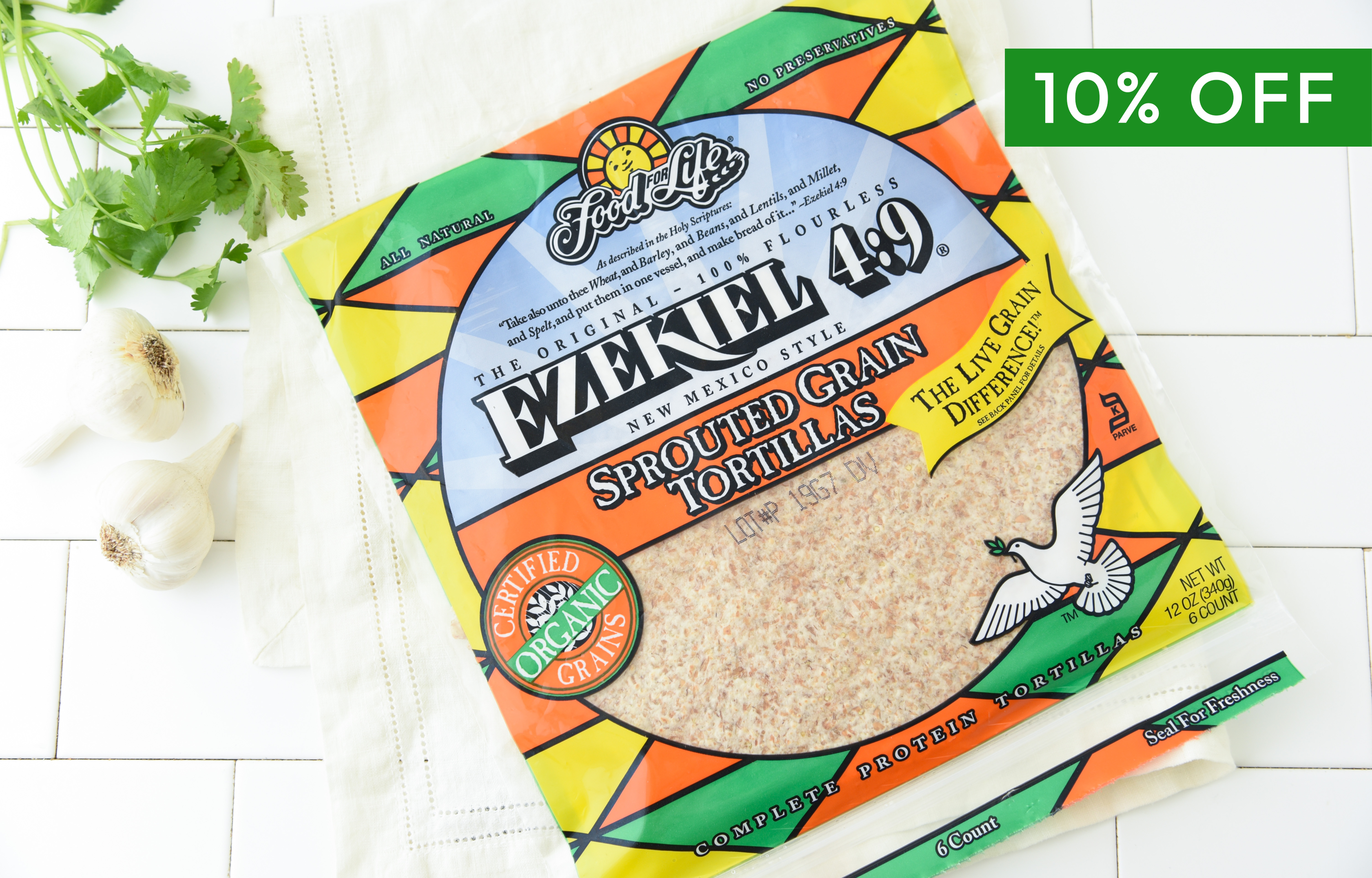 Sprouted Whole Grain Tortillas 6 count Ezekiel 49 by Food For Life Good Eggs