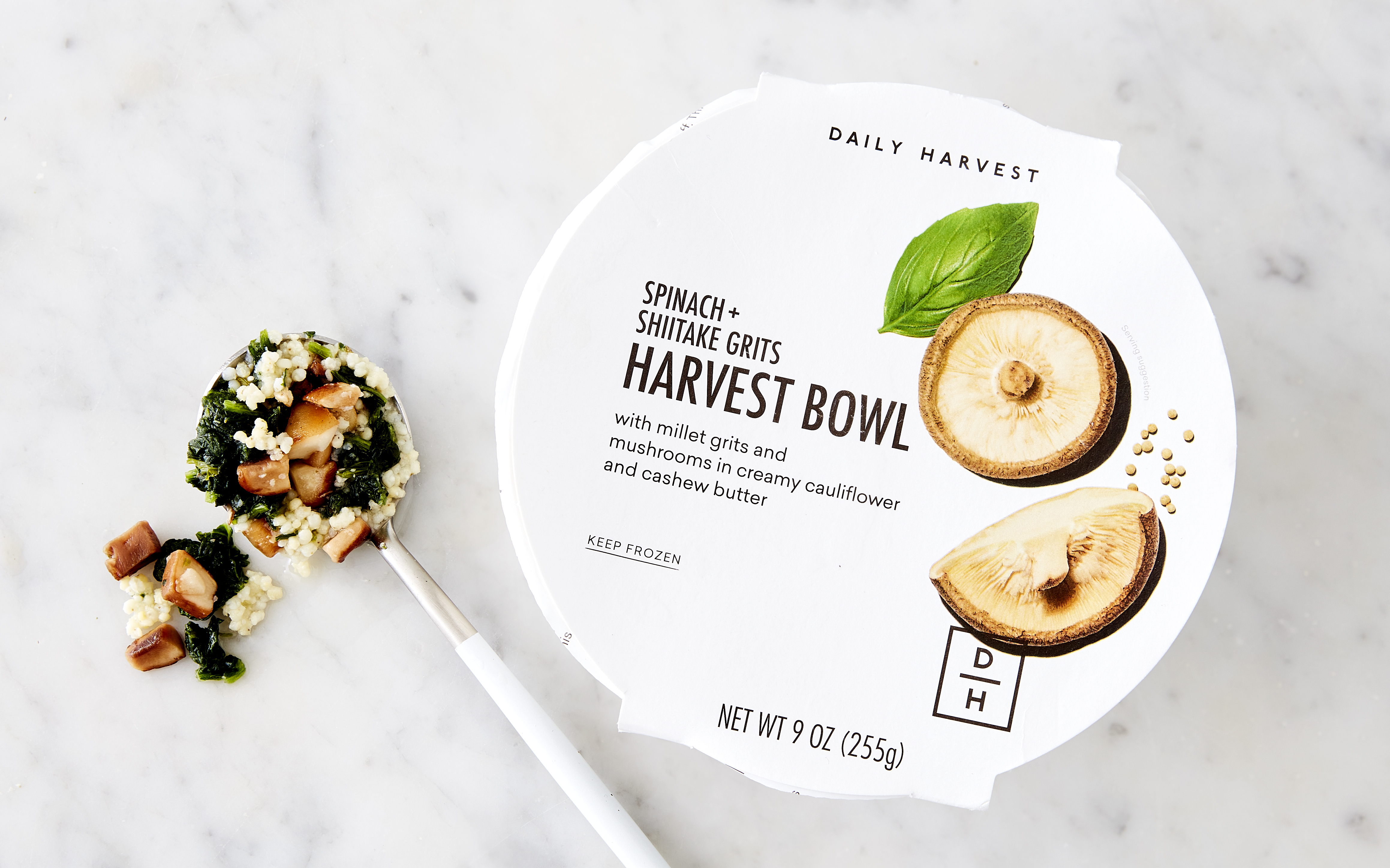 Spinach + Shiitake Grits Harvest Bowl 9 oz Daily Harvest Good Eggs