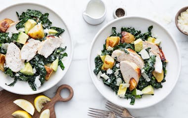 Kale Caesar Salad with Roasted Chicken and Crispy Potatoes Kit