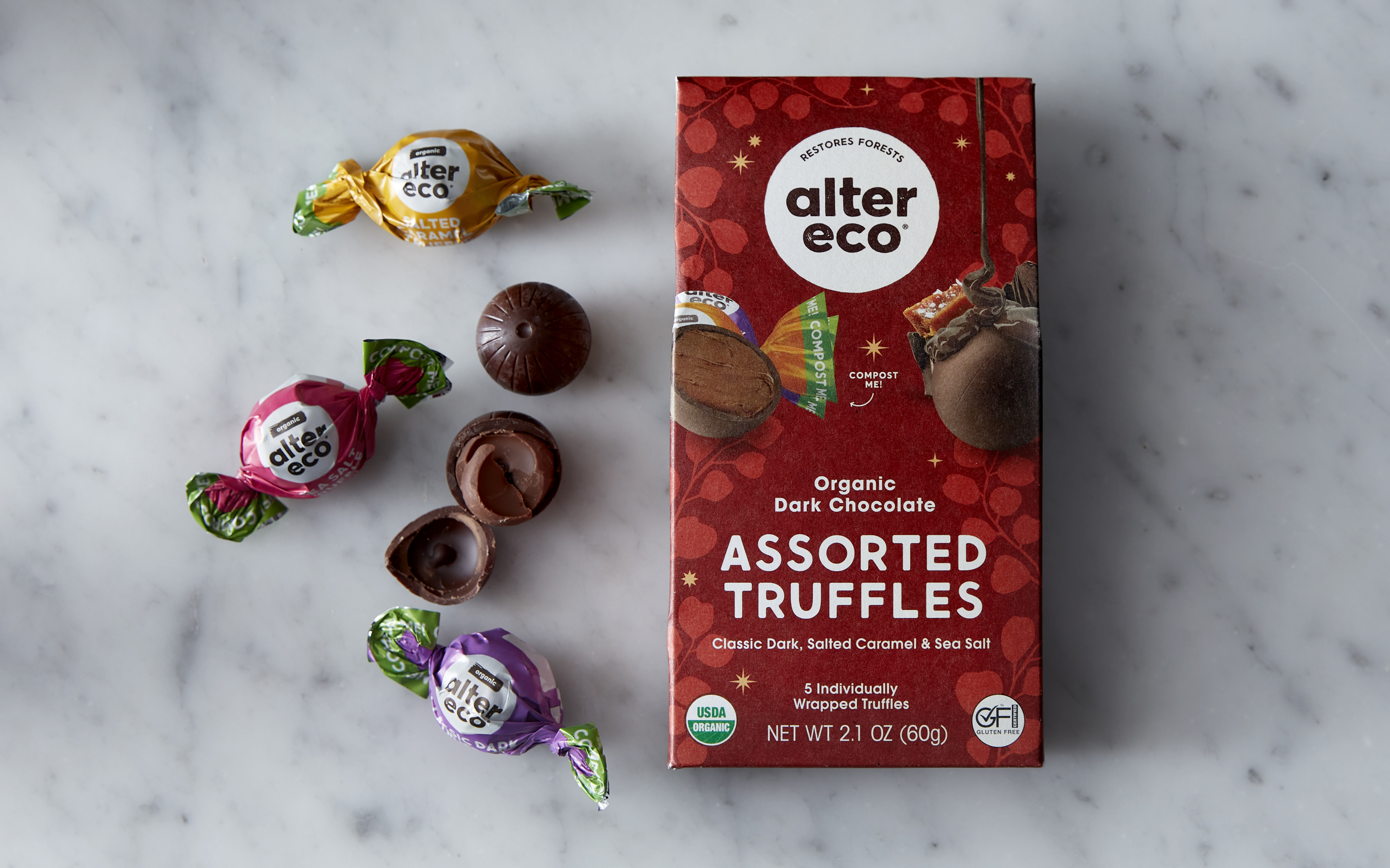 Organic Dark Chocolate Assorted Truffles 5 count Alter Eco Good Eggs