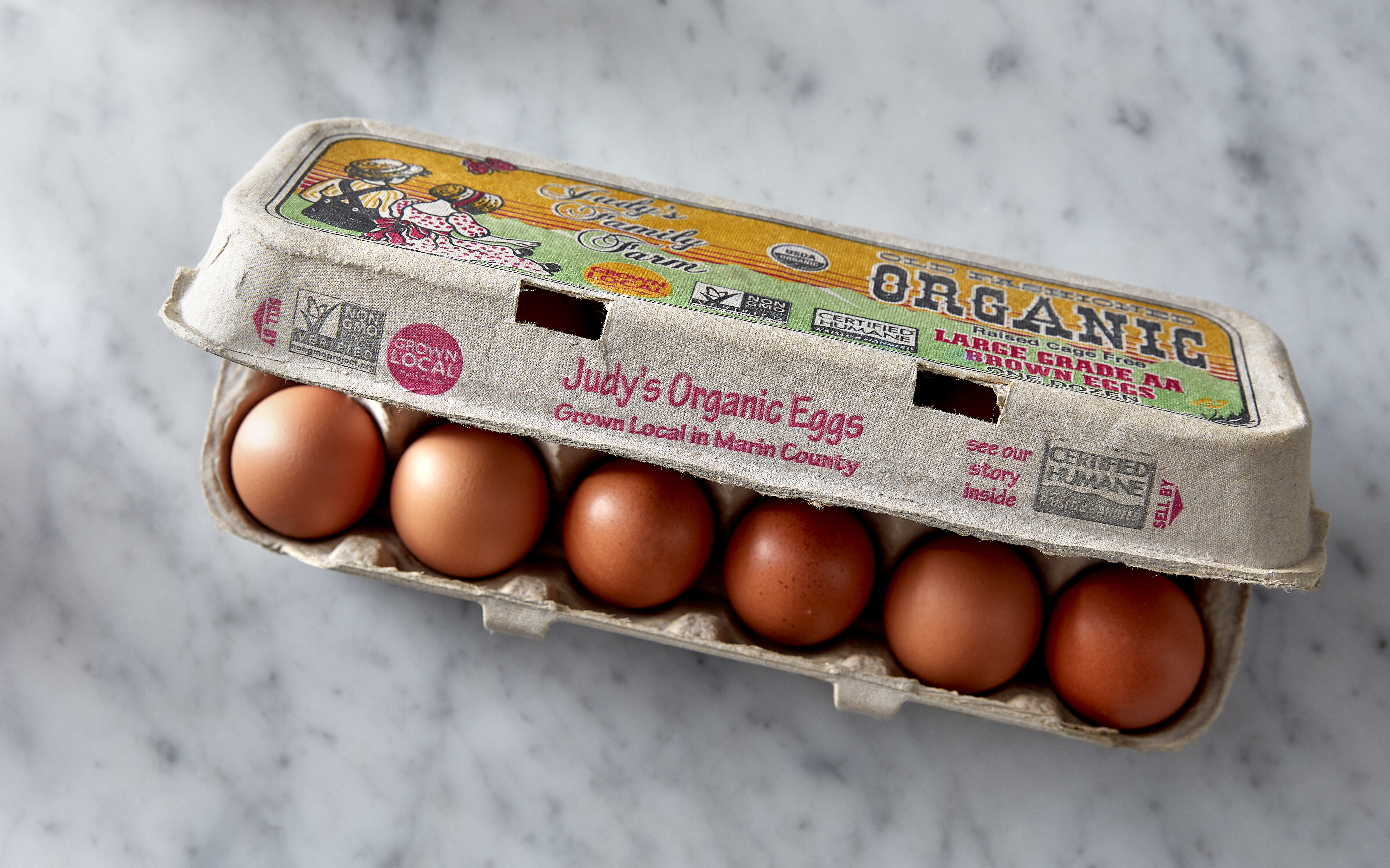 Organic Cage Free Brown Eggs (Large) 1 dozen Judy's Family Farm