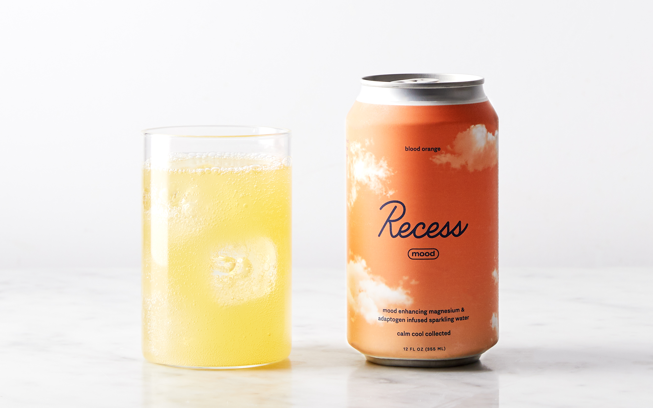 Blood Orange Adaptogenic Sparkling Water 12 oz Recess Good Eggs
