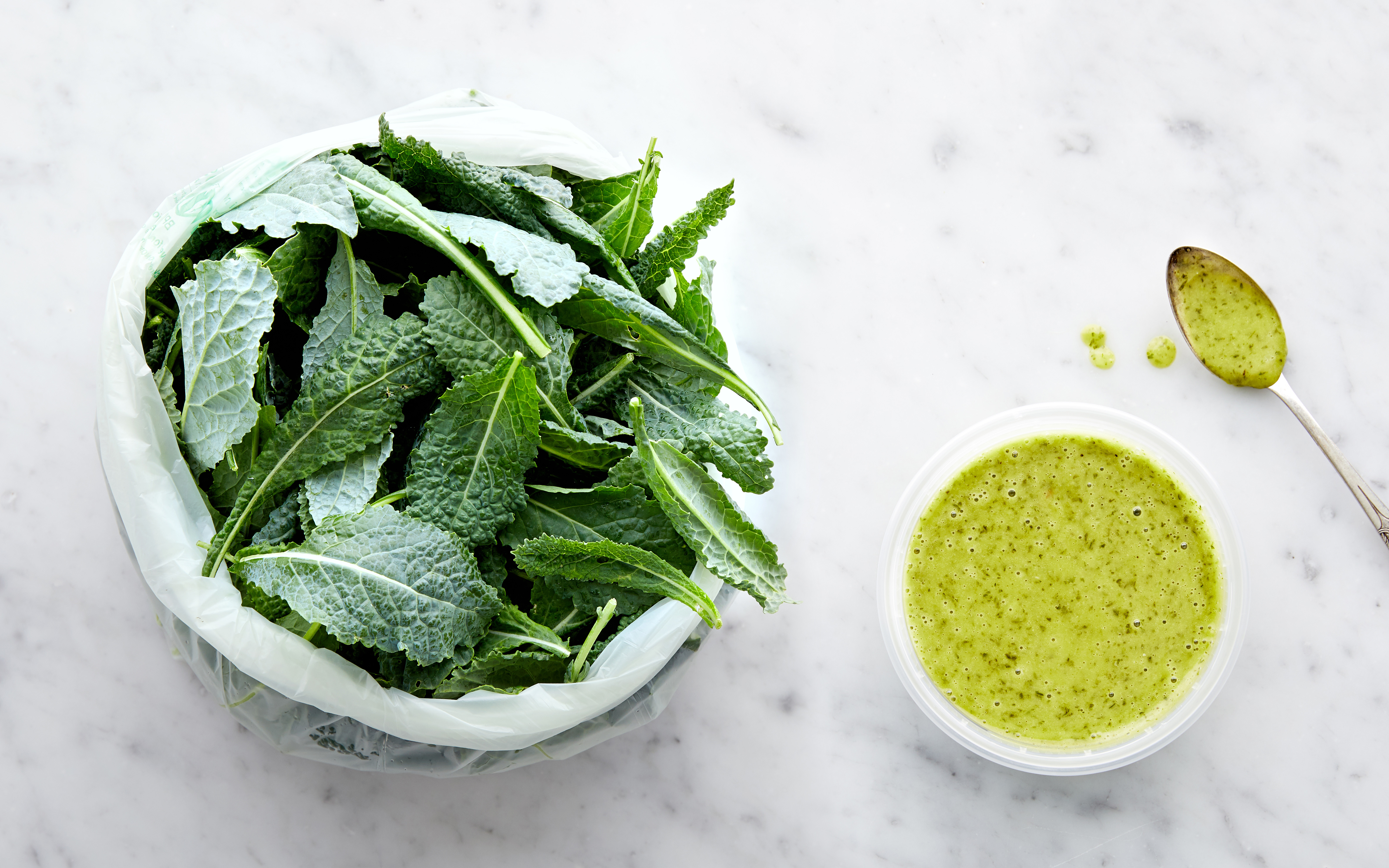 Pre-Washed Baby Dino Kale with Cilantro Lime Vinaigrette | 3 servings |  Good Eggs Meal Kits | Good Eggs