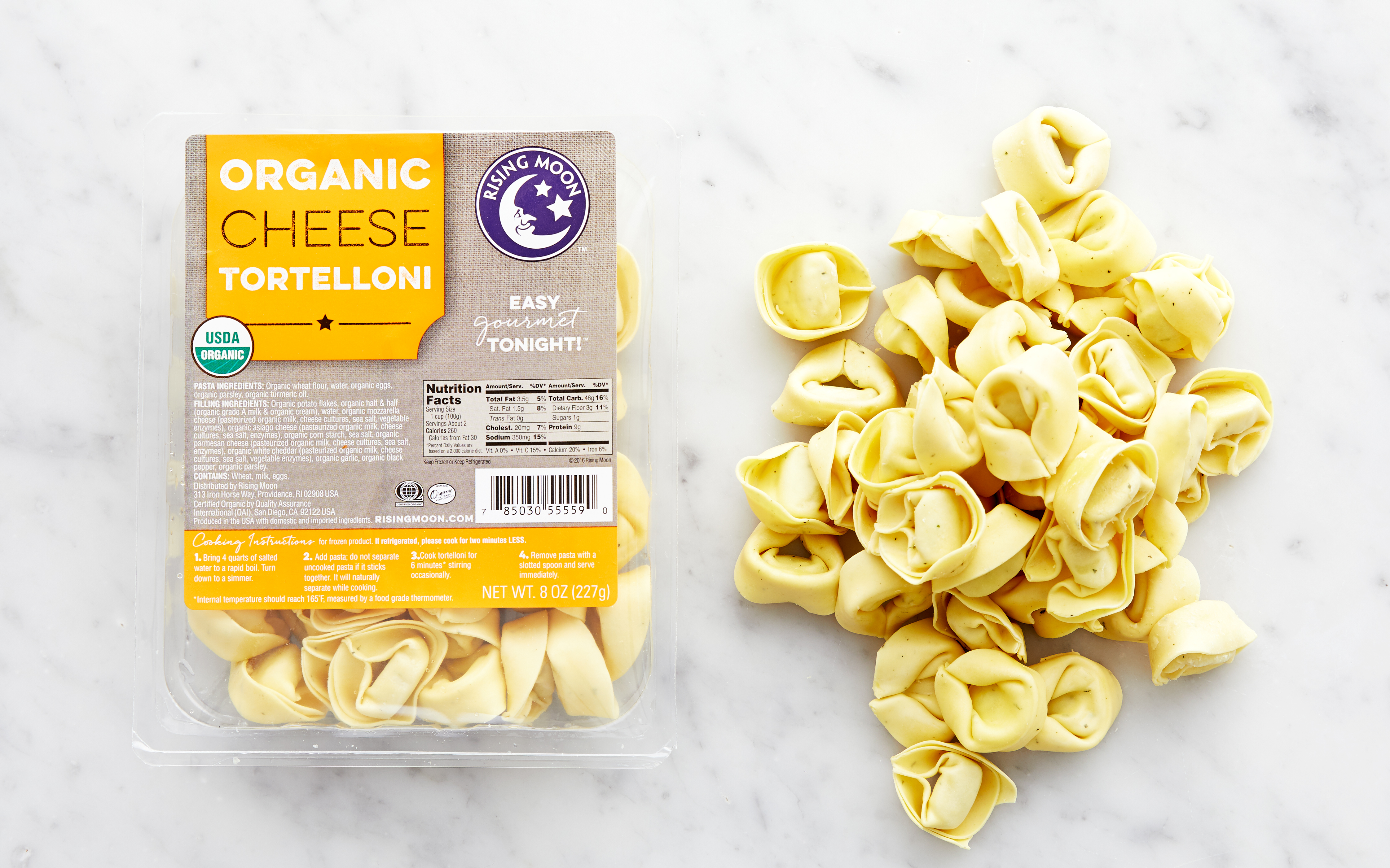 Organic Cheese Tortelloni | 8 Oz | Rising Moon | Good Eggs