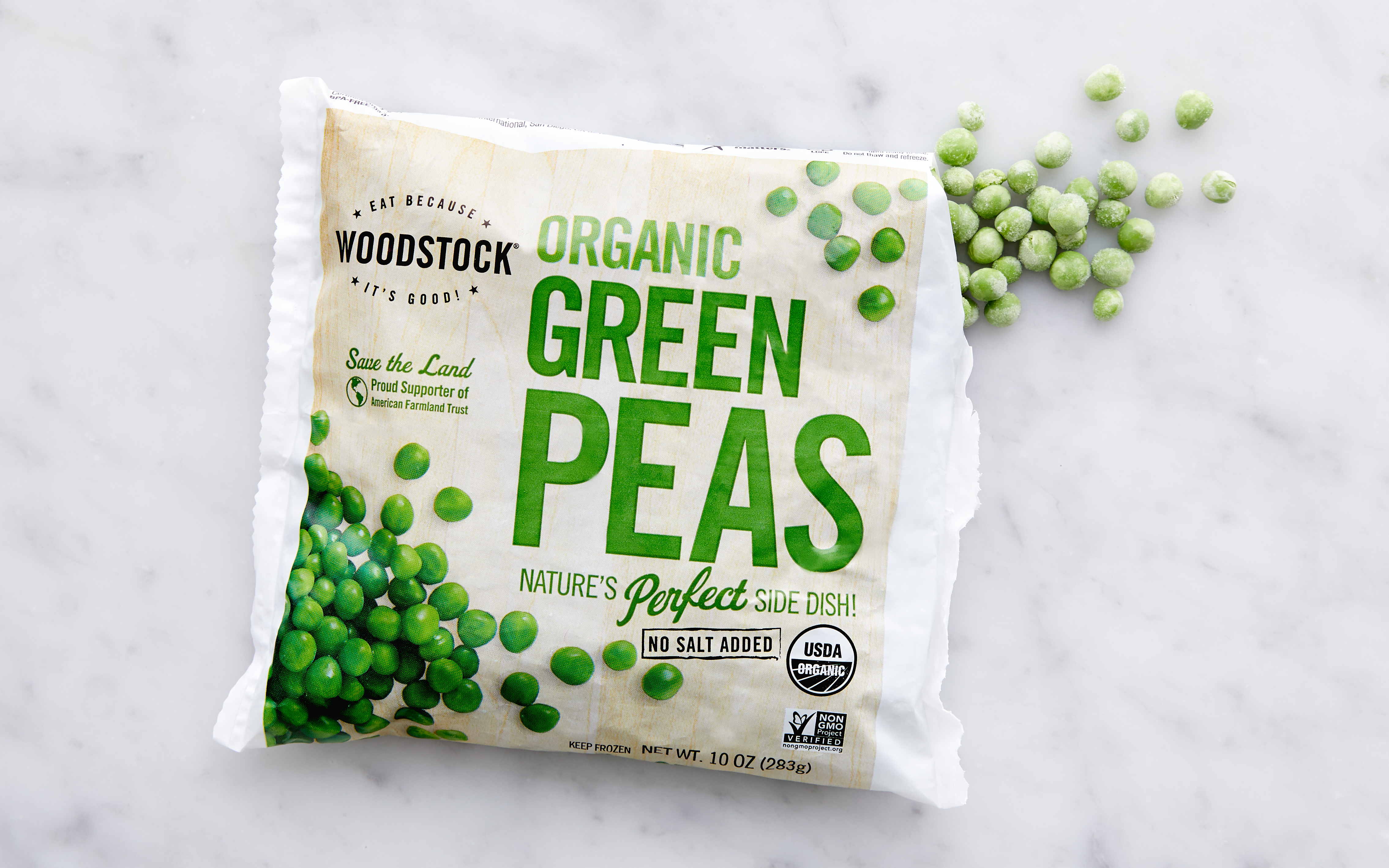 Organic Frozen Green Peas 10 oz Woodstock Good Eggs