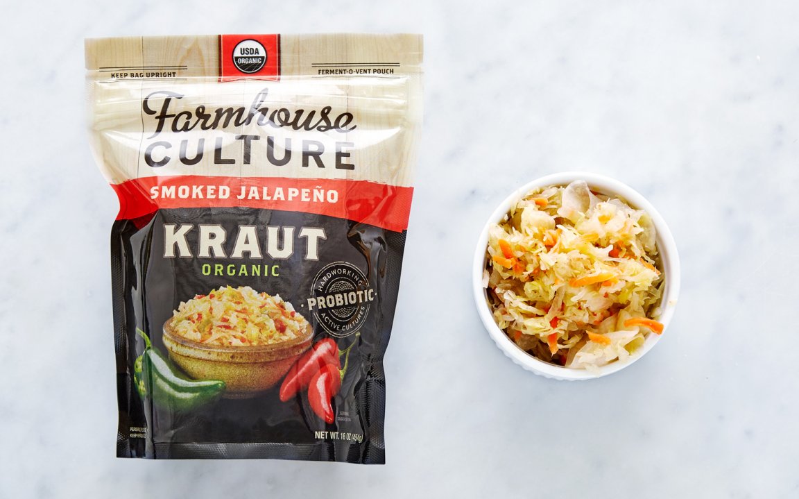 Organic Smoked Jalapeño Kraut 16 oz Farmhouse Culture Good Eggs