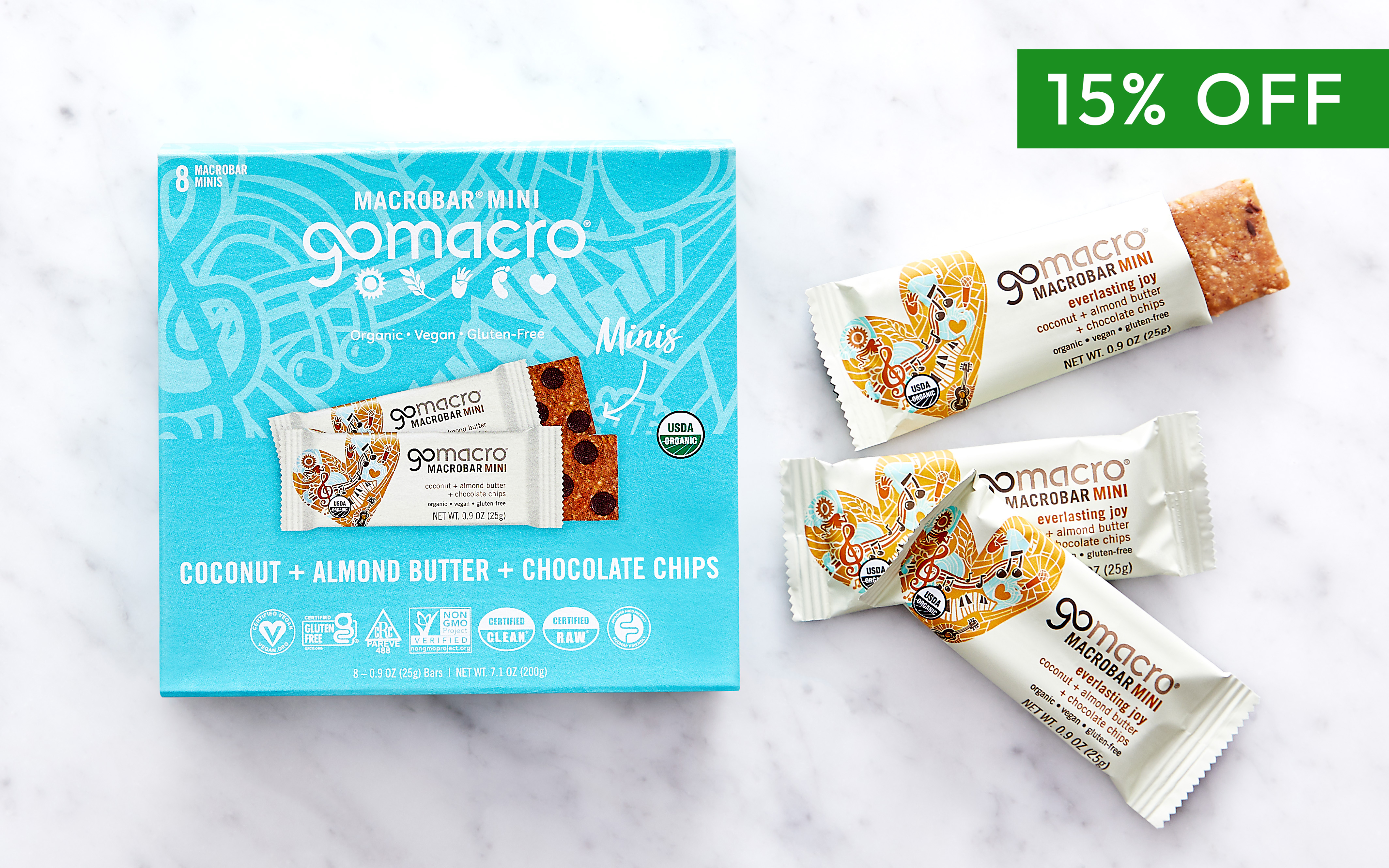 Coconut, Almond Butter & Chocolate Chips MacroBar Mini Multipack 8