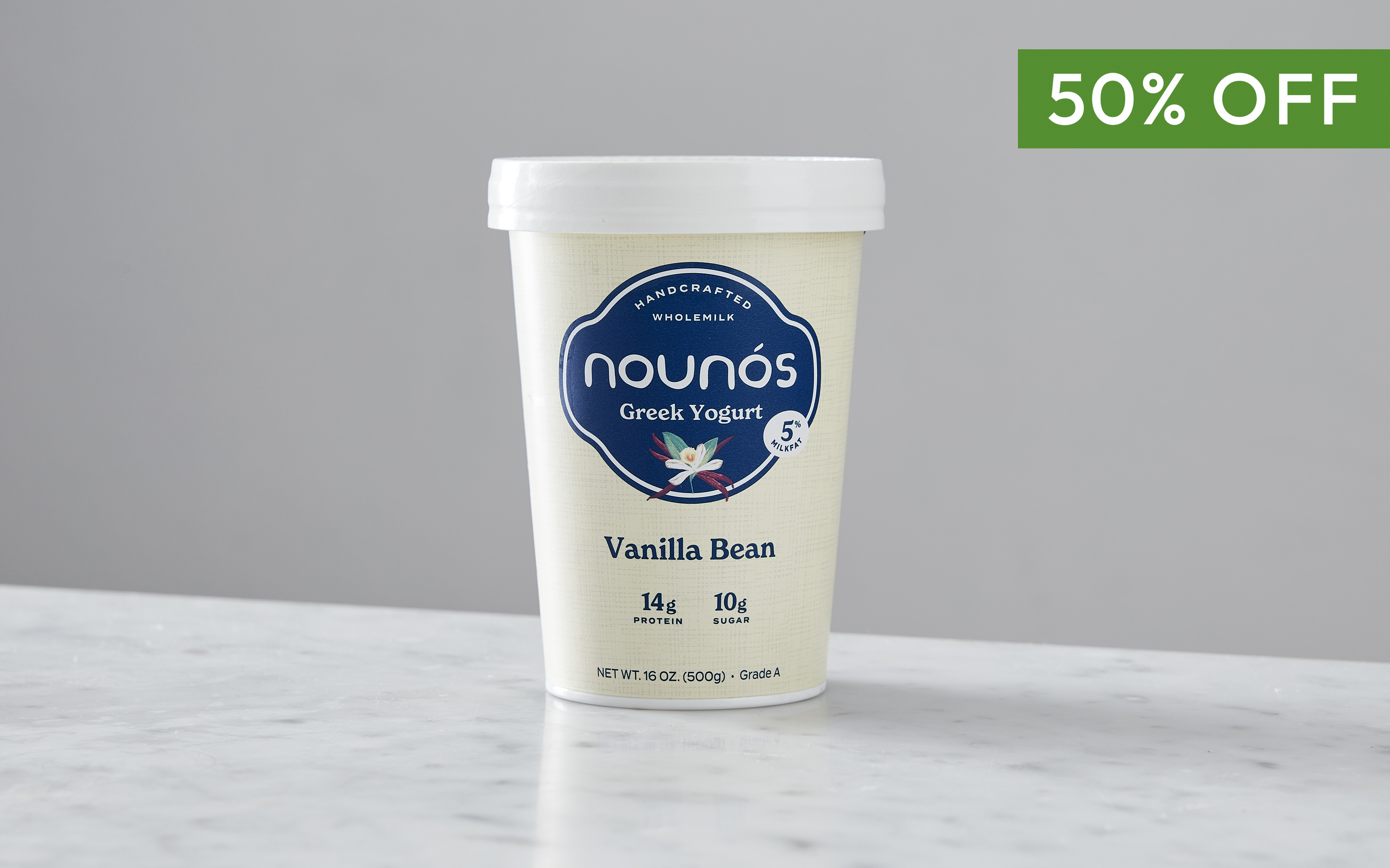 Vanilla Bean Greek Yogurt 16 oz Nounos Good Eggs