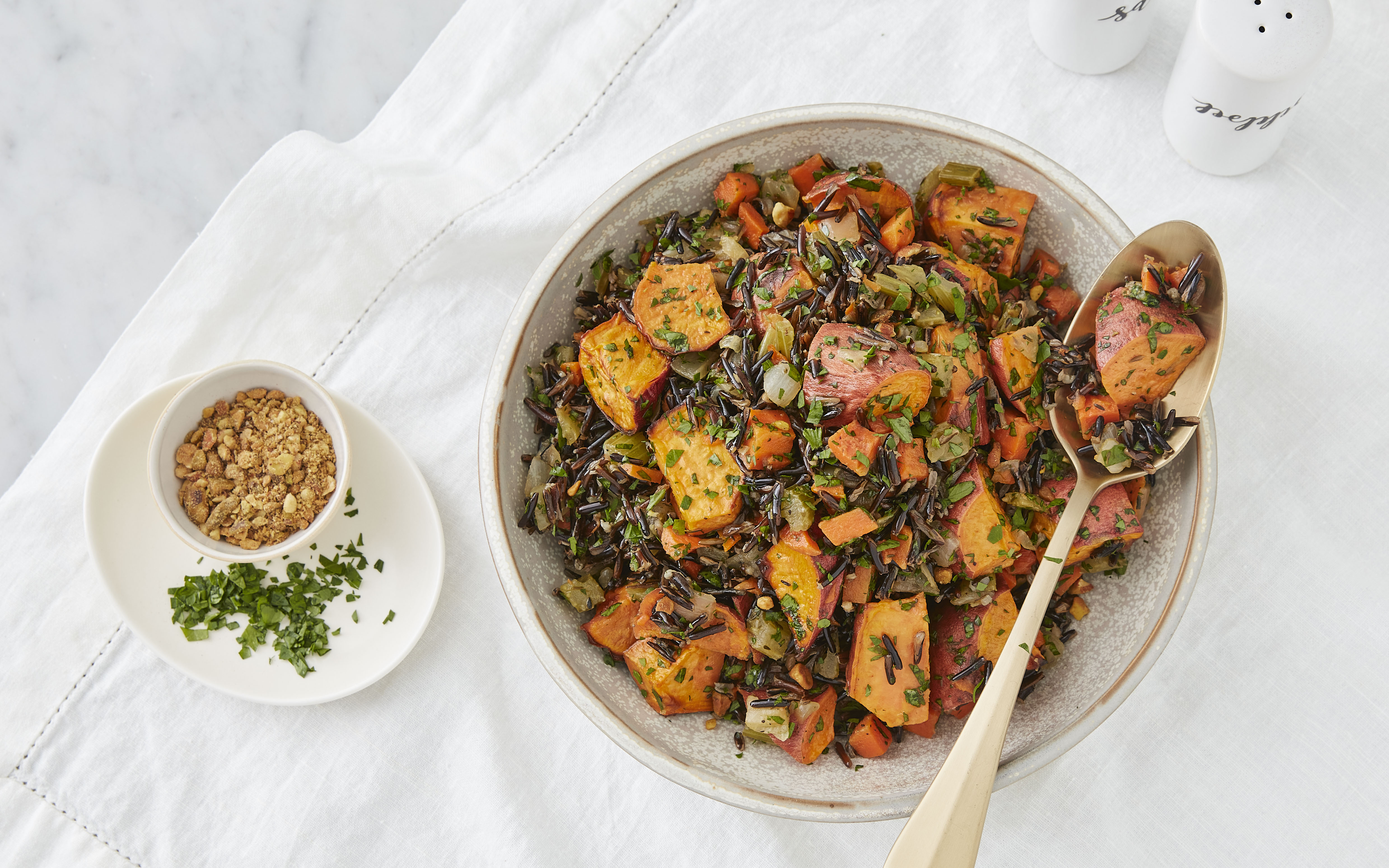 Wild Rice Hash with Roasted Sweet Potatoes & Pistachio Dukkah | 24 oz ...