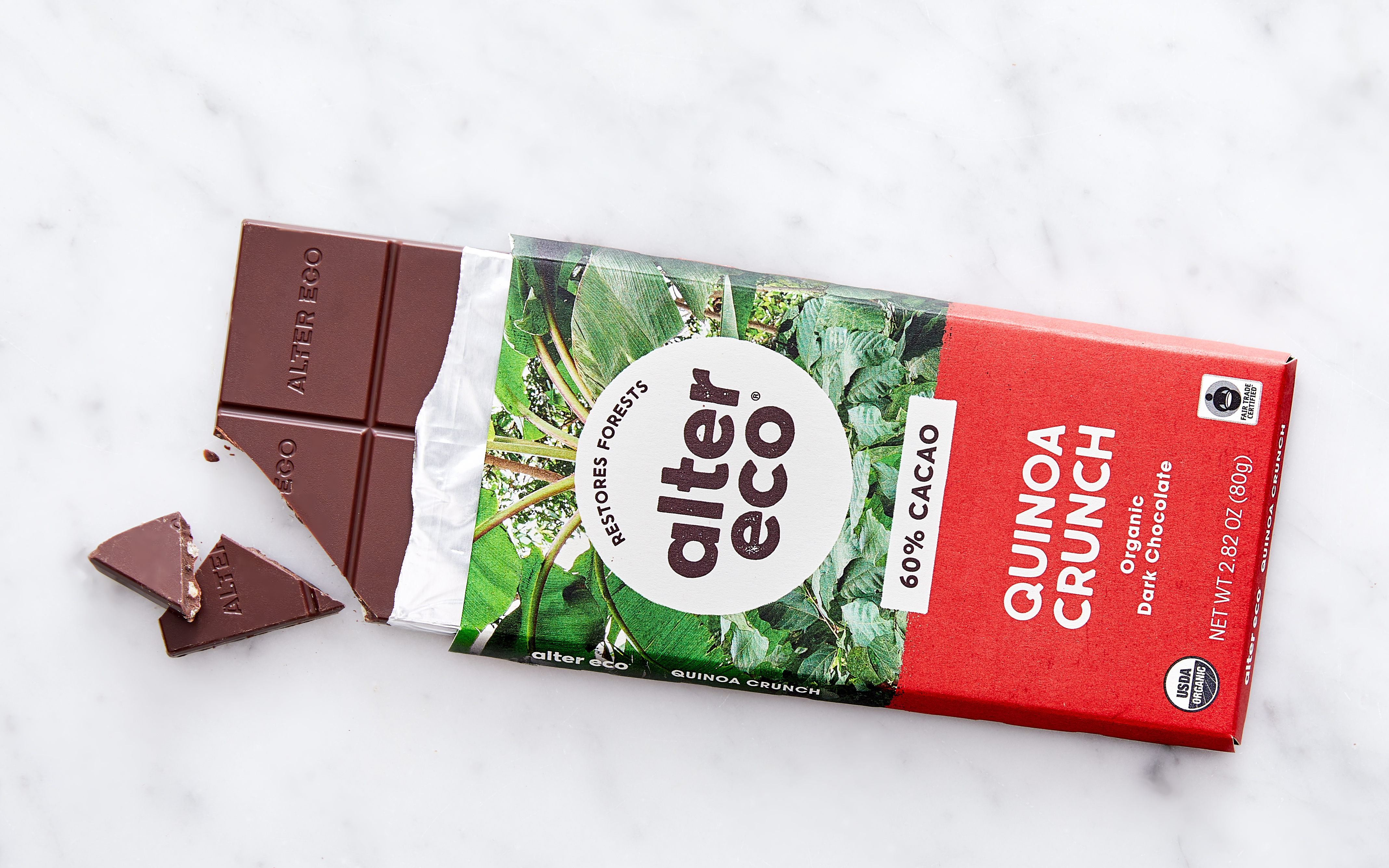 Organic Dark Quinoa Crunch Chocolate Bar (60) 2.82 oz Alter Eco