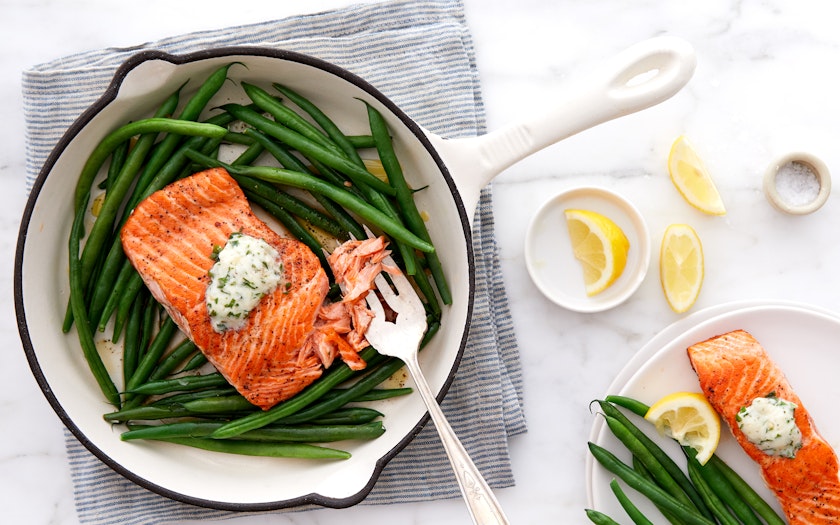 One-Pan Trout with Green Beans, 3 servings