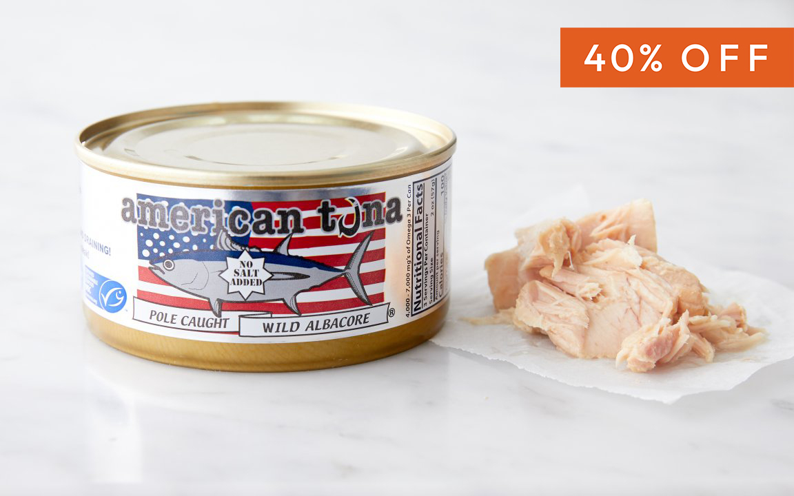 No Salt Added Pole Caught Albacore Tuna Steak 6 oz American