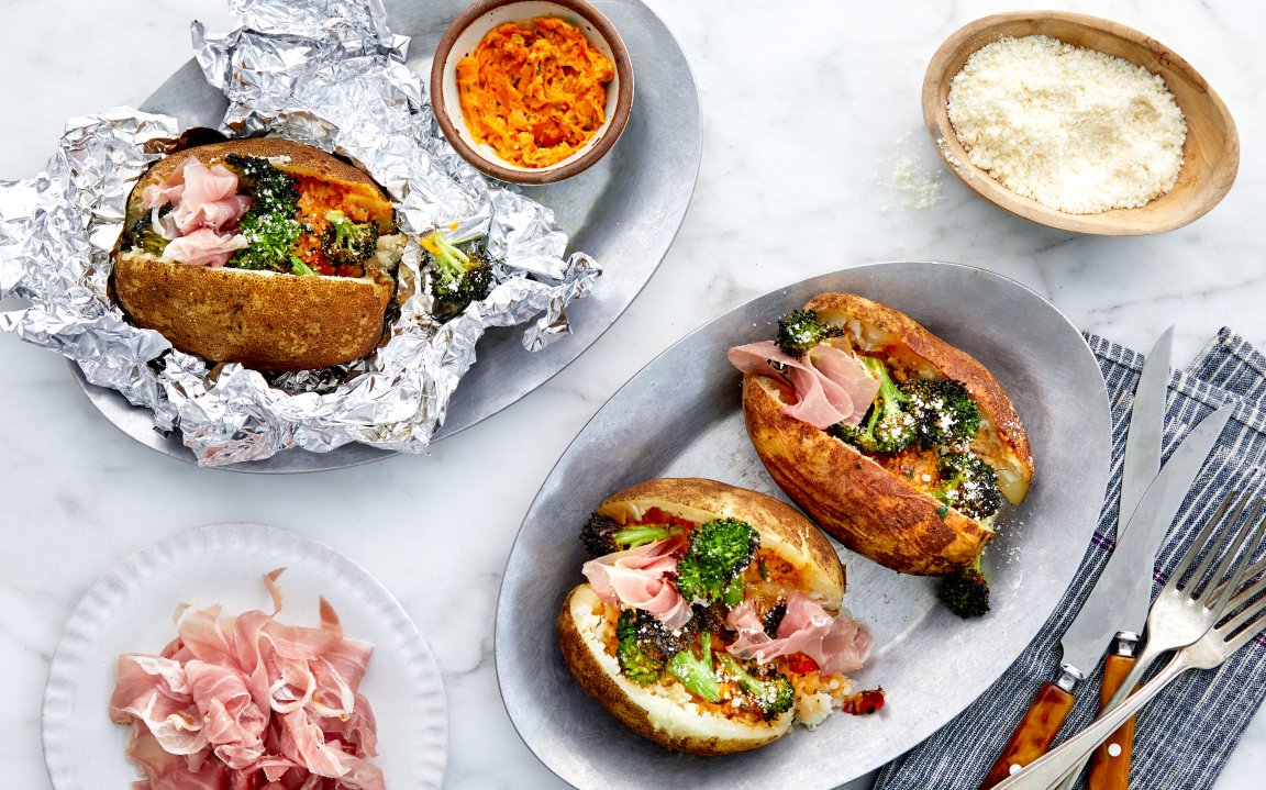 Holiday Broccoli Salad (Baked Potatoes with Broccoli, Chile Butter