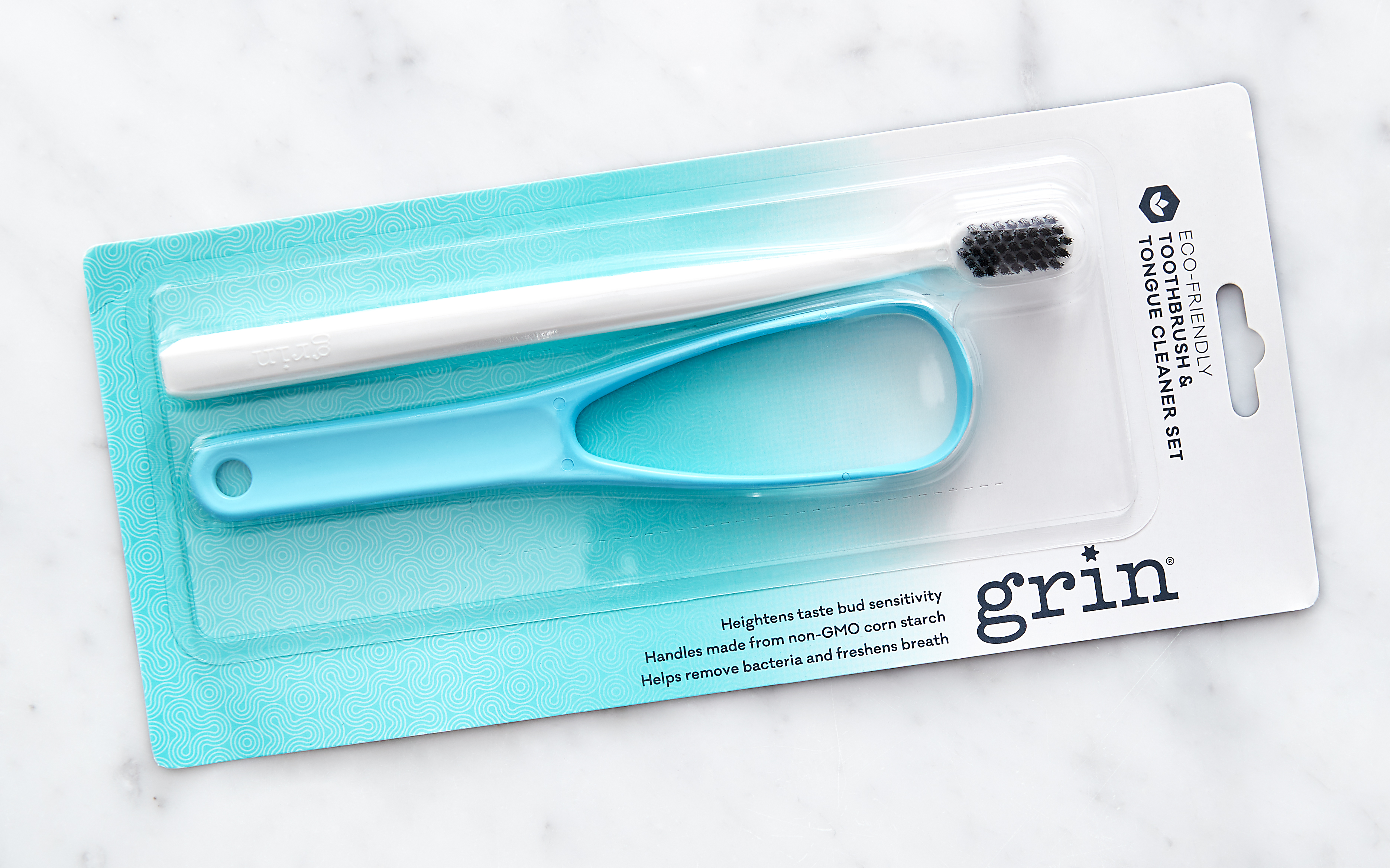 Biodegradable Toothbrush & Tongue Cleaner Set Grin Natural Products